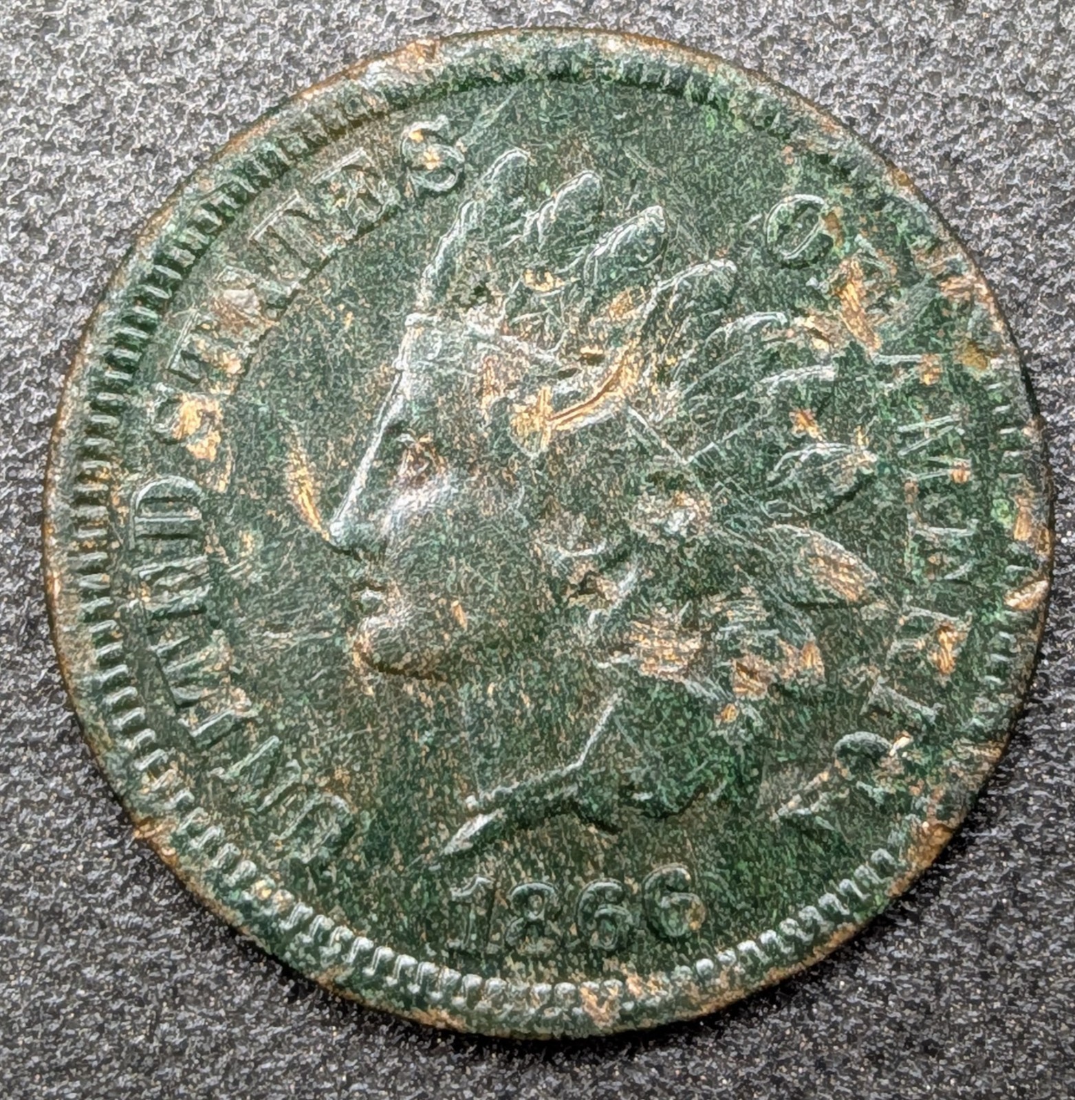1866 U.S. 1C Indian Head Cent Nice Coin Very Fine Details Rare