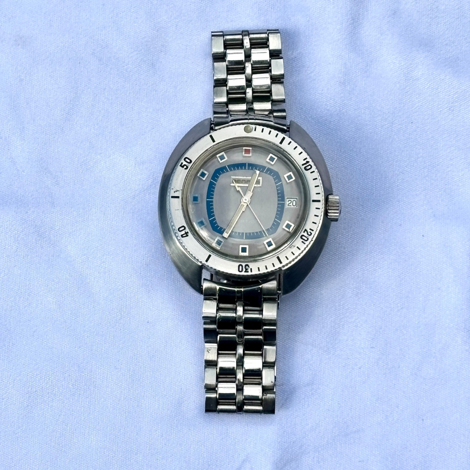 Vintage 1970s Benrus Citation Electronic Diver Watch JB Champion Bracelet RUNS