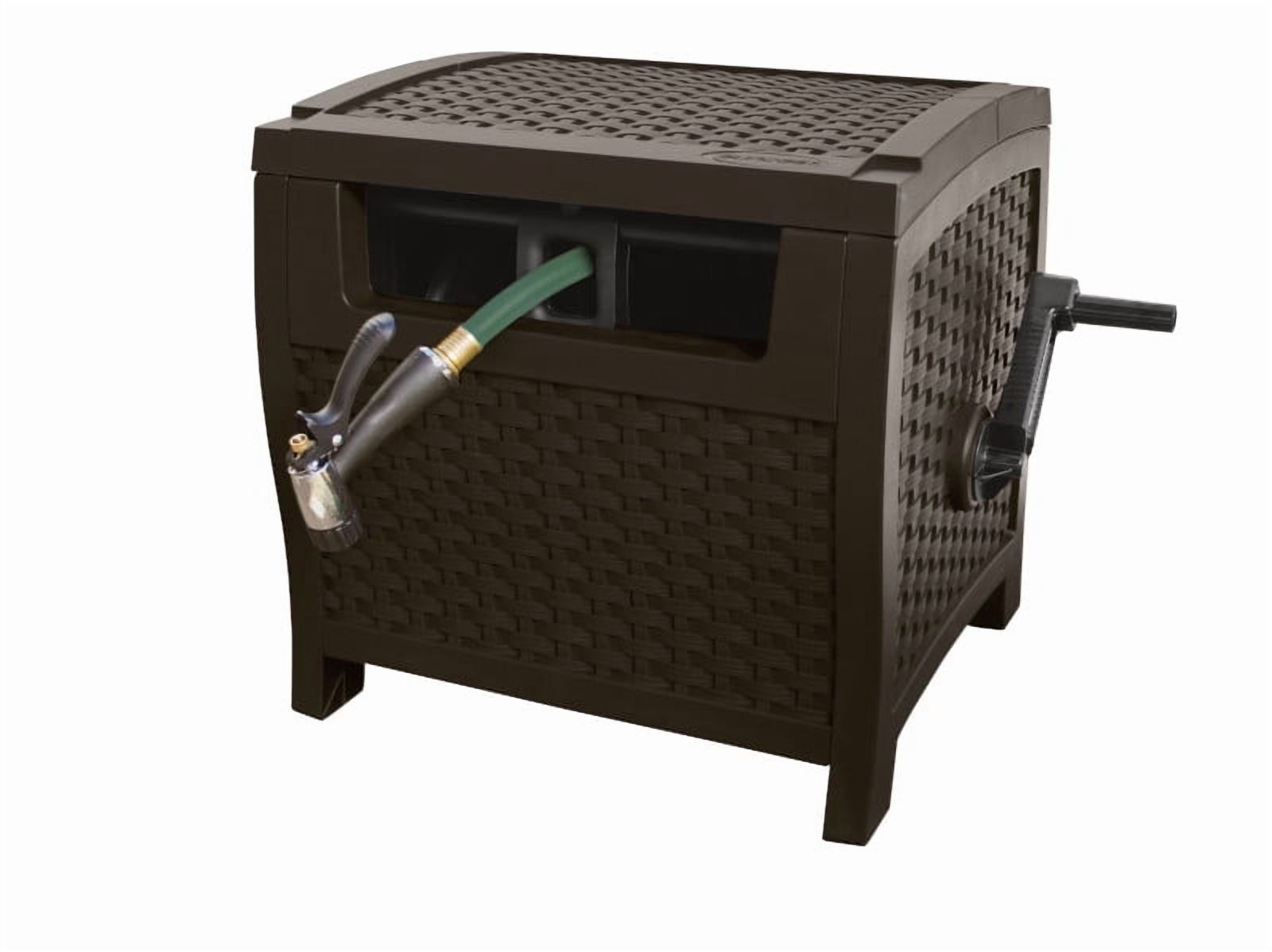 Suncast 175ft Slide Trak Hose Reel Hideaway Garden Resin Mocha
