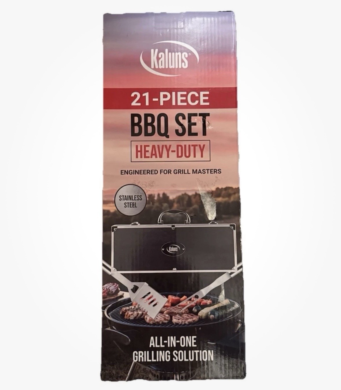 NIB Kaluns 21 Piece BBQ Barbeque Tools Set All In One Stainless Steel Grilling NIB Kaluns 21 Piece BBQ Barbeque Tools Set All In One Stainless Steel Grilling
