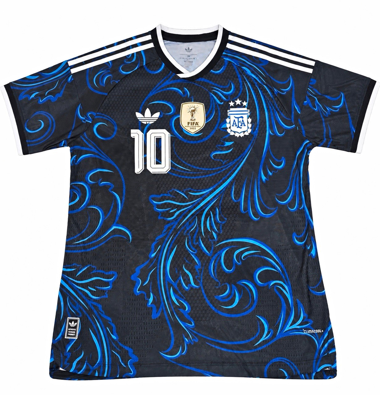 adidas Argentina Lionel Messi #10 Soccer Jersey Black Blue White SIZE XL
