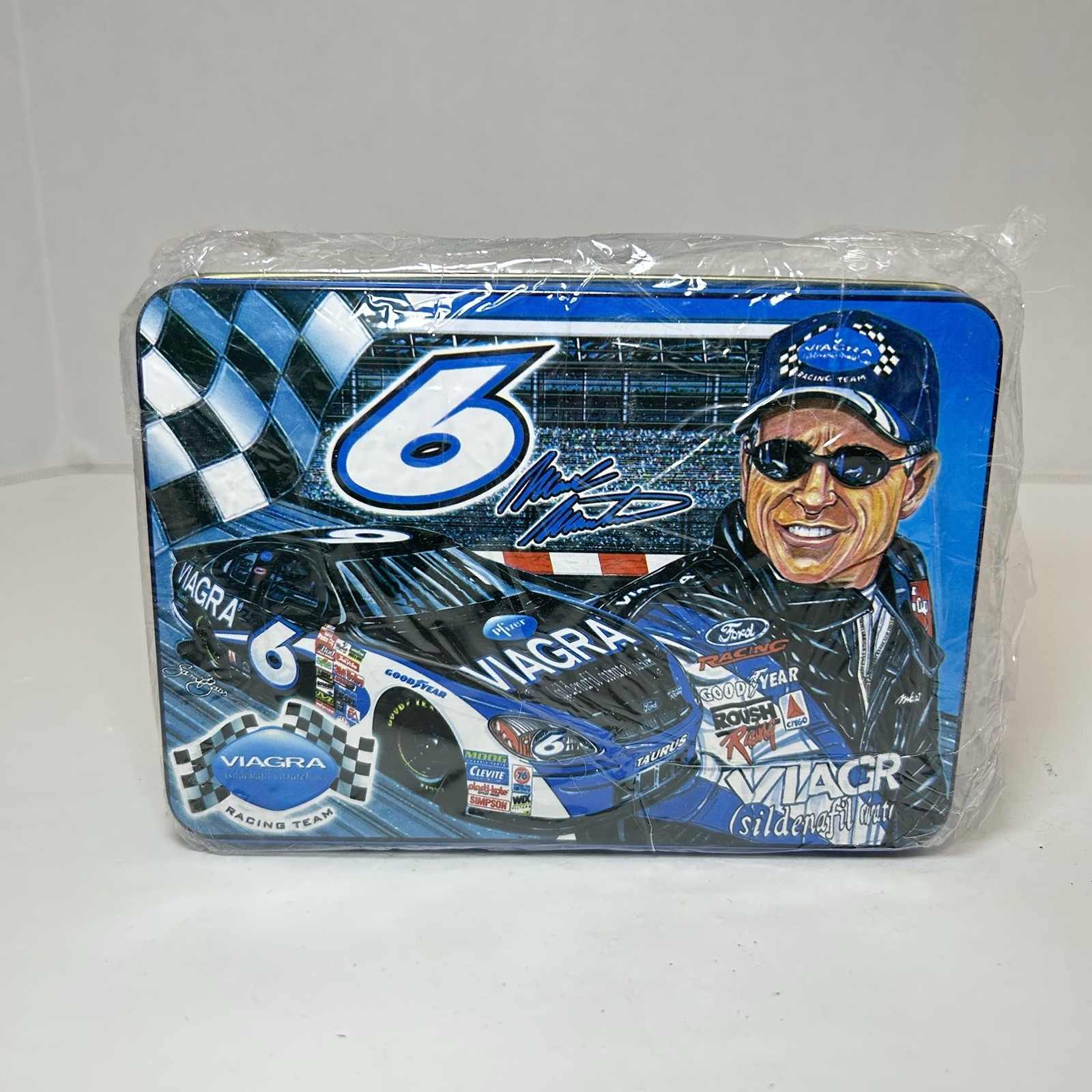 Nascar Mark Martin Blue Tin Box Nascar Mark Martin Blue Tin Box