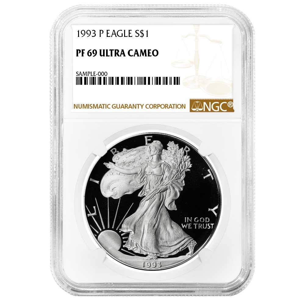1993-P Proof $1 American Silver Eagle NGC PF69UC Brown Label 1993-P Proof $1 American Silver Eagle NGC PF69UC Brown Label