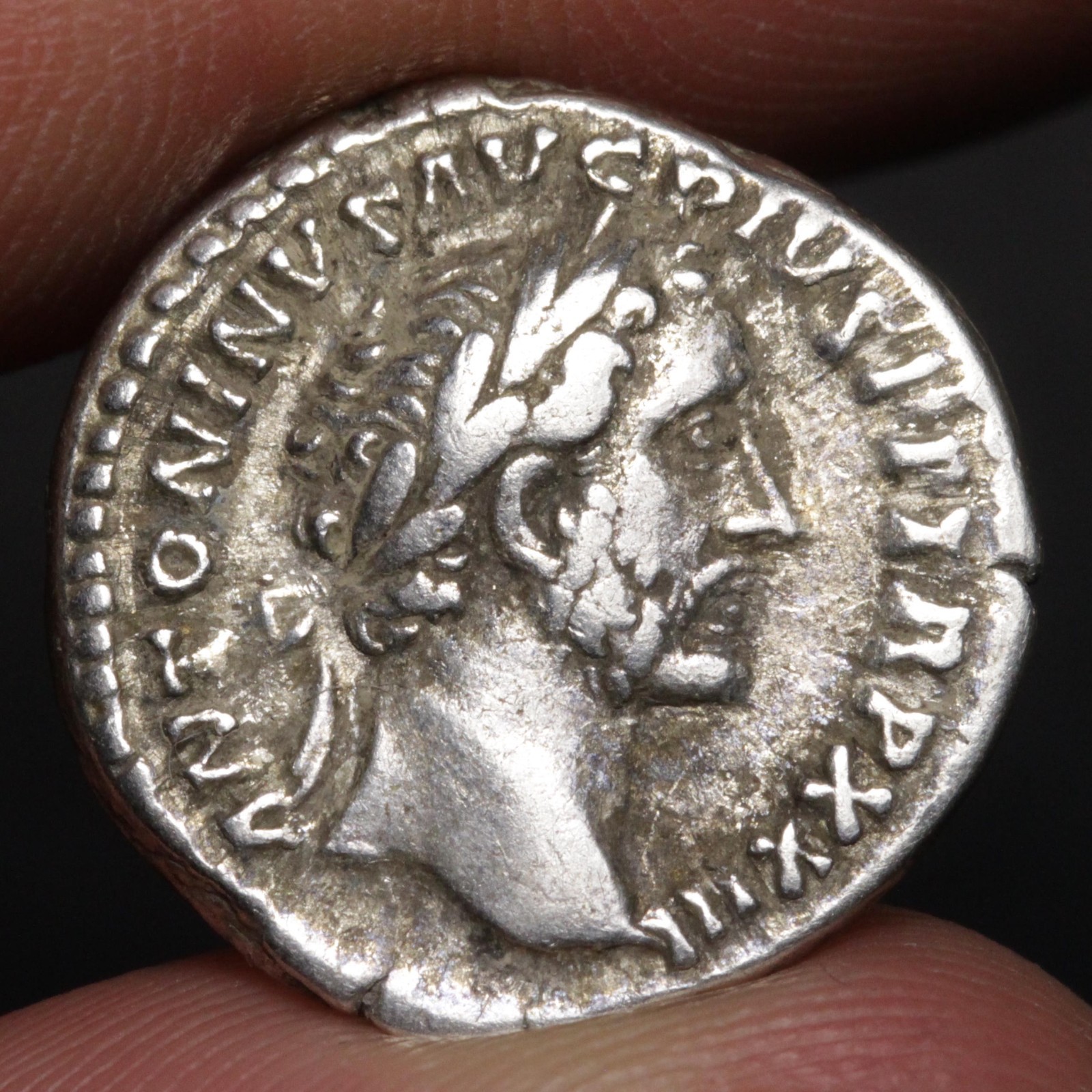 Emperor Antoninus Pius Denarius 159AD Ancient Roman Empire Silver Coin VF Rome