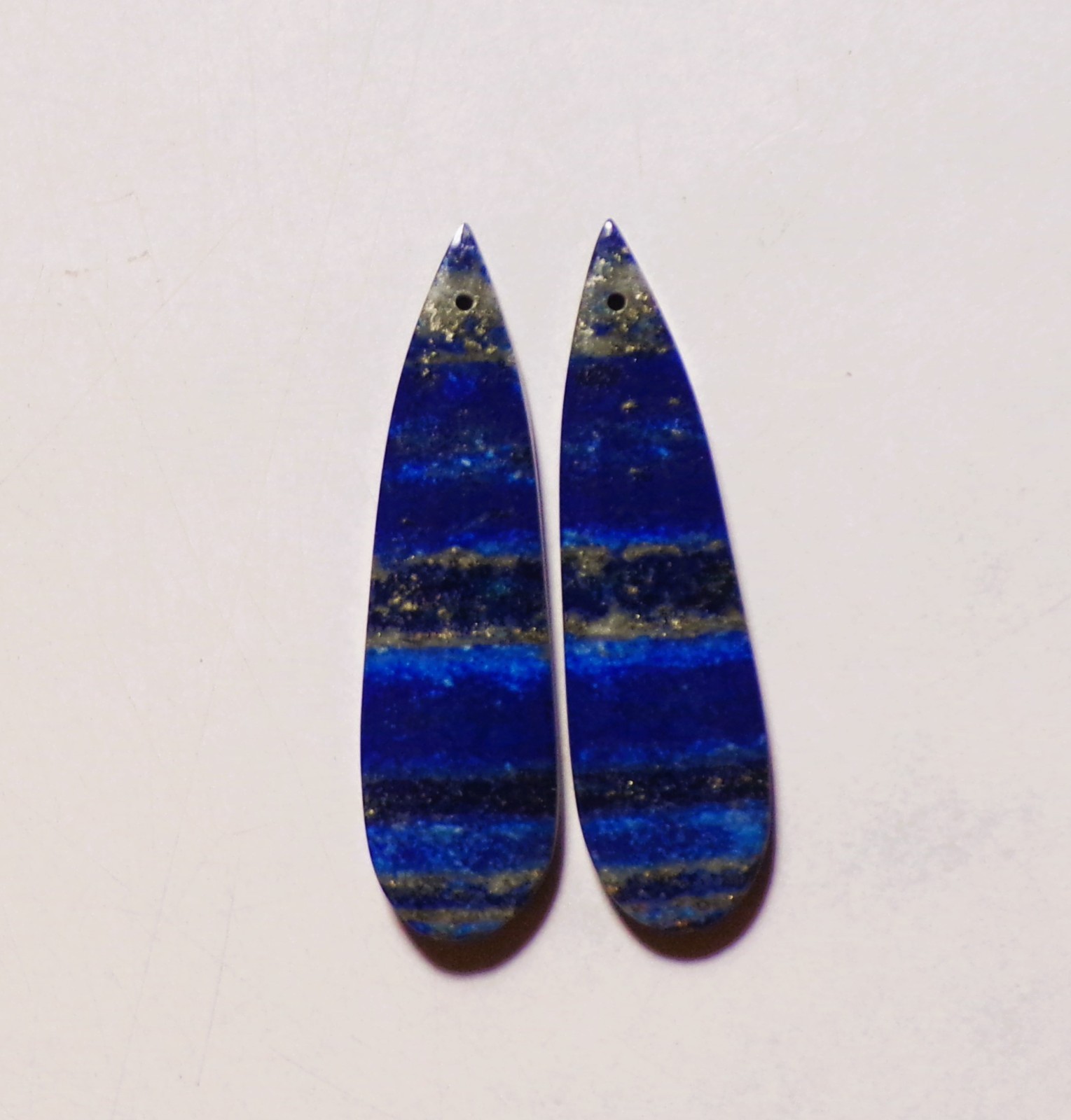 44.60 Cts Natural Lapis Lazuli Drilled Cabochon Match Pair Gemstone 48X13MM 65 44.60 Cts Natural Lapis Lazuli Drilled Cabochon Match Pair Gemstone 48X13MM 65