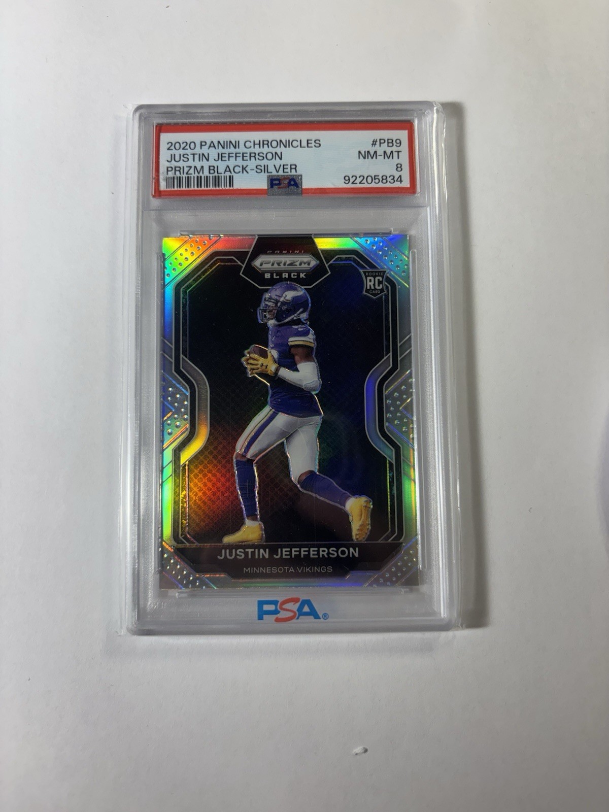 2020 Panini Chronicles Prizm Black Justin Jefferson #PB-9 Silver (RC) 2020 Panini Chronicles Prizm Black Justin Jefferson #PB-9 Silver (RC)