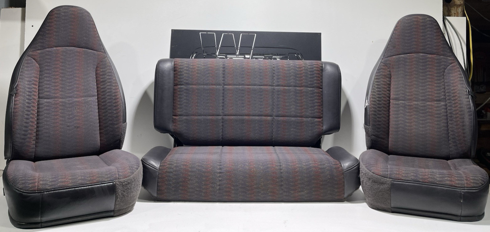 AGATE Aztec Left & Right Front Seats Rear Backseat 97-02 Jeep TJ Wrangler 3PCS