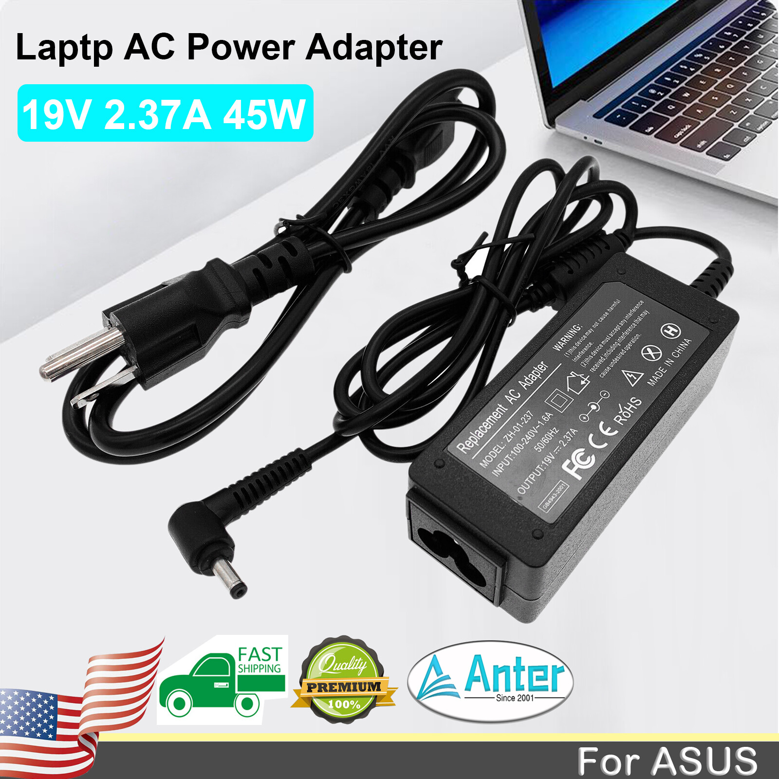 New 45W 2.37A 19V For AC ADAPTER AD2108320 ASUS VIVOBOOK FLIP TP412FA-OS31T