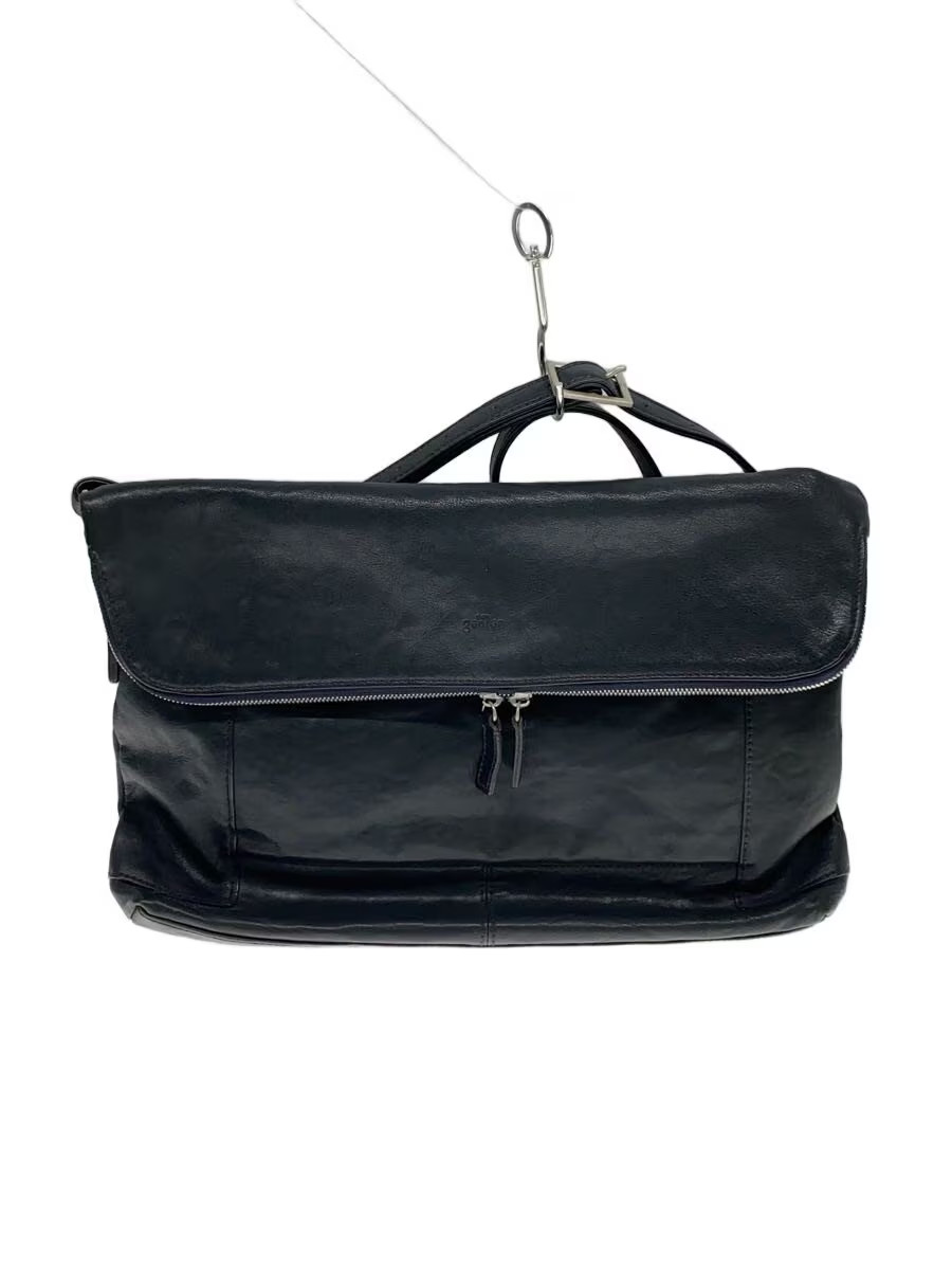 GENTEN Shoulder Bag Leather Black Plain