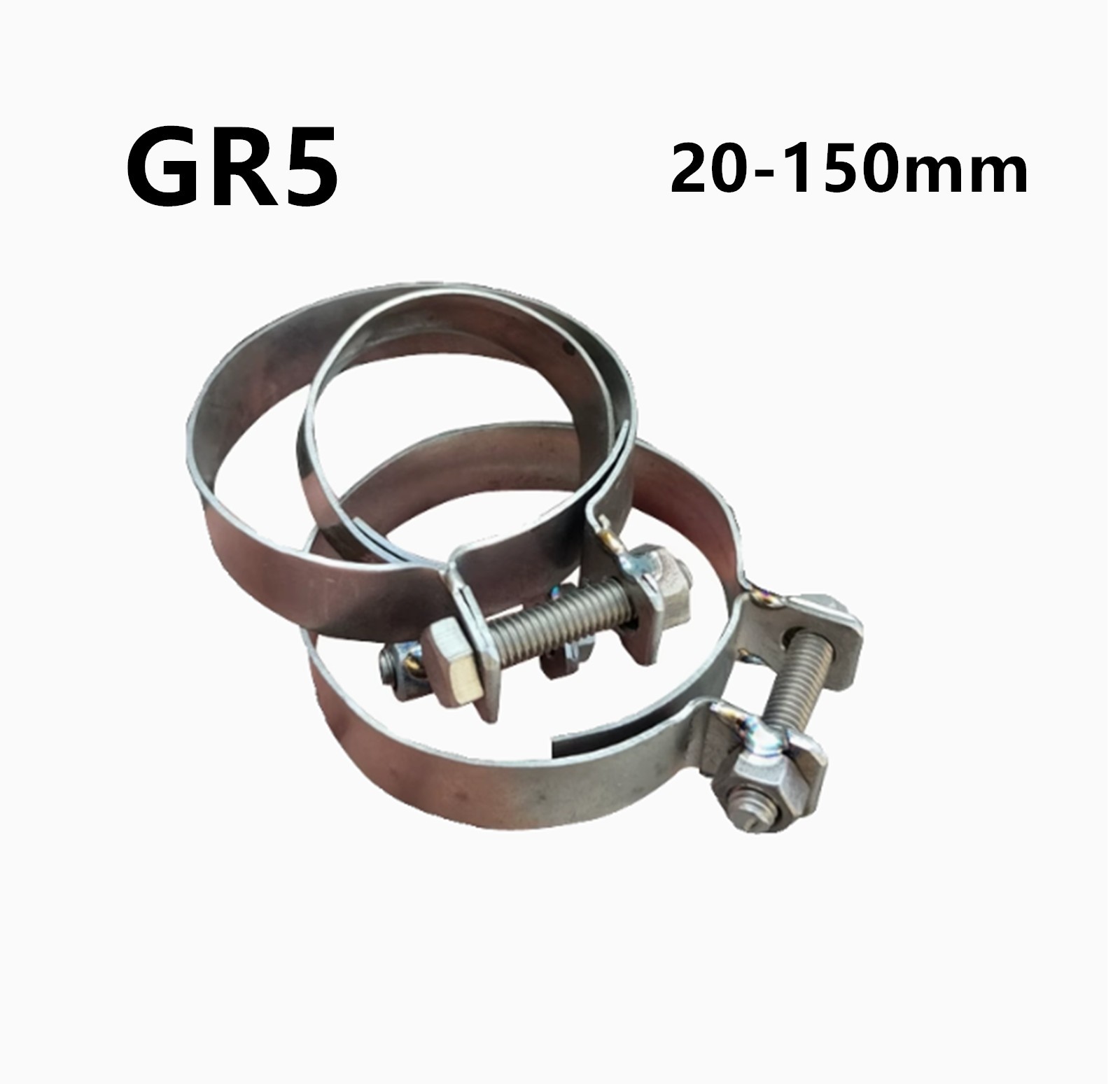 20 to 150mm TC4/GR5 Ti Titanium Hose Clamps Anti Acid Corrosion Never Rust