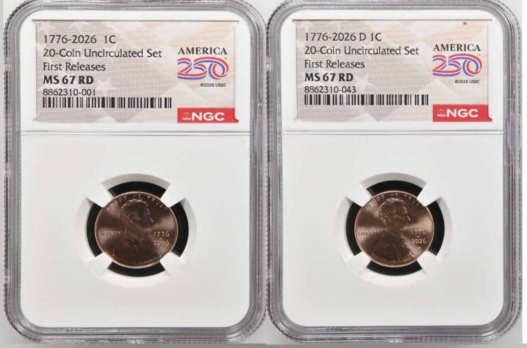 1776-2026 P&D Lincoln Shield Cent NGC MS67 RD FR 250 Flag - IN HAND