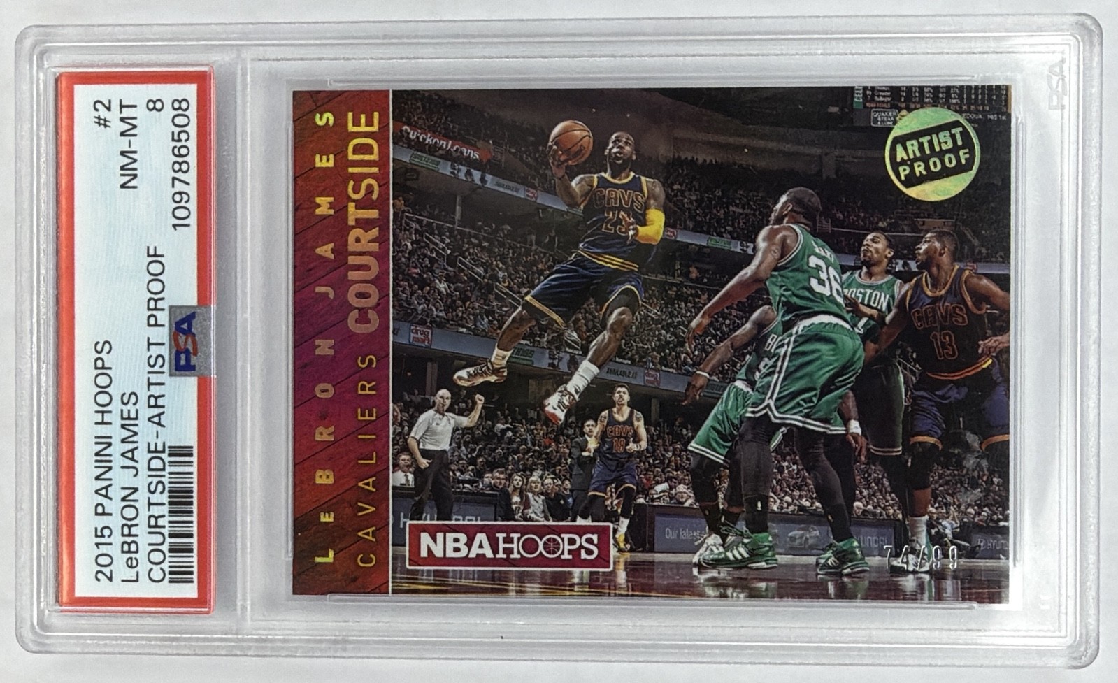 2015-16 Panini NBA Hoops - Courtside LeBron James #2 Holo Artist Proof /99 2015-16 Panini NBA Hoops - Courtside LeBron James #2 Holo Artist Proof /99