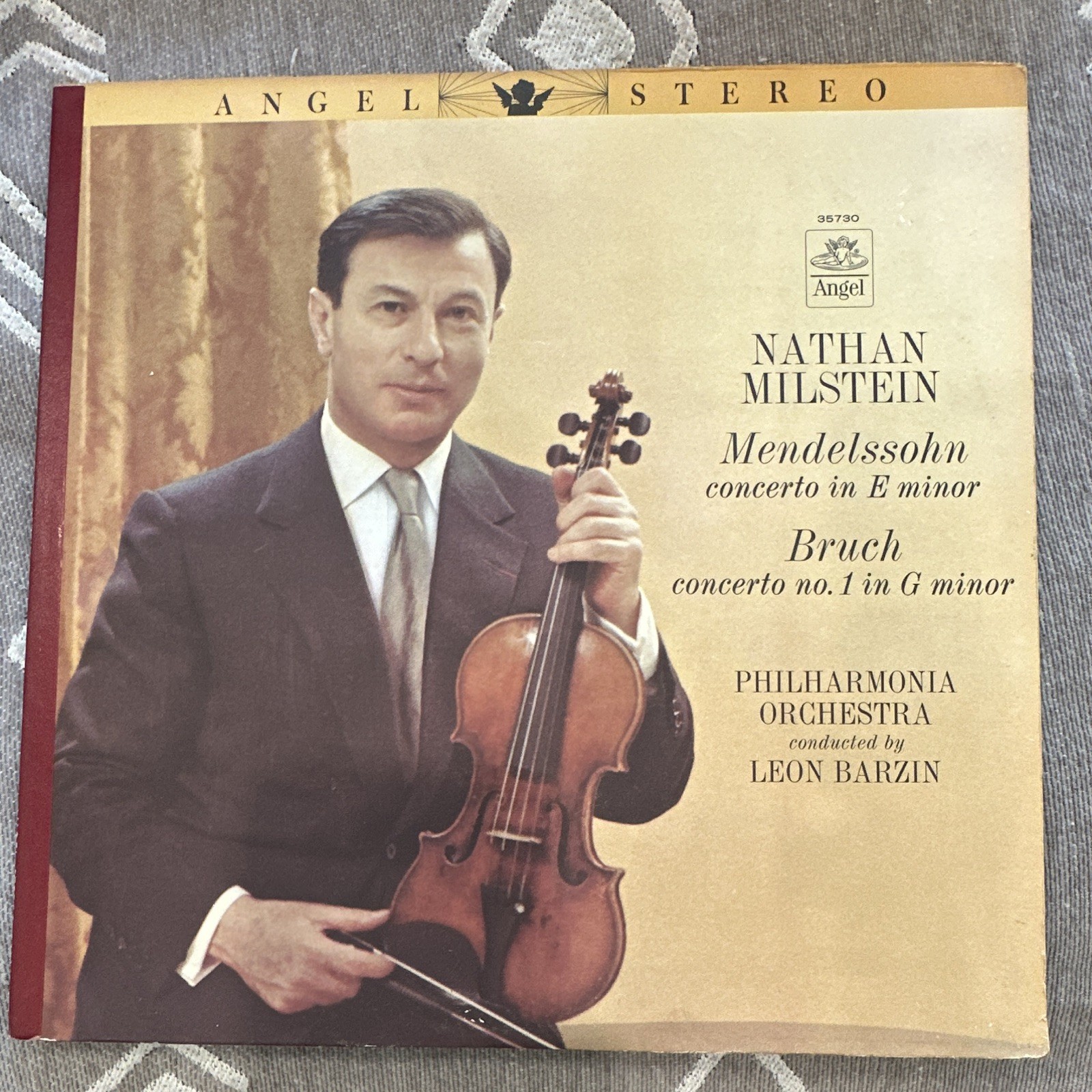 Angel Nathan Milstein Mendelssohn/Bruch Violin Concertos LP Stereo 35730 Angel Nathan Milstein Mendelssohn/Bruch Violin Concertos LP Stereo 35730