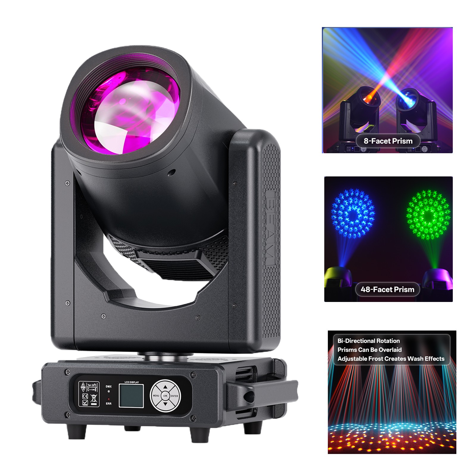 4Pcs 350W 17R Moving Head Light Beam GOBO 48 Prism DMX DJ Disco Stage Lighting