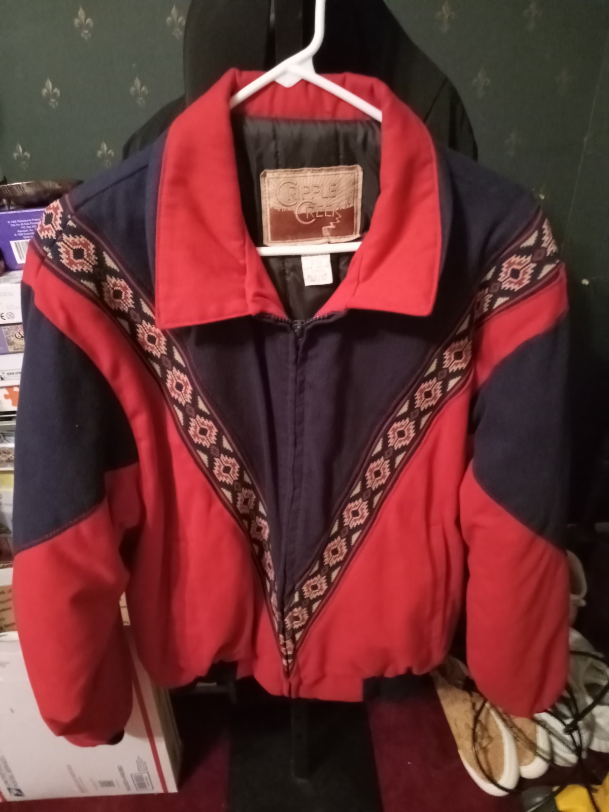 Vtg Cripple Creek Western Aztec Insulated Full Zip Bomber Jacket Size Medium USA Vtg Cripple Creek Western Aztec Insulated Full Zip Bomber Jacket Size Medium USA