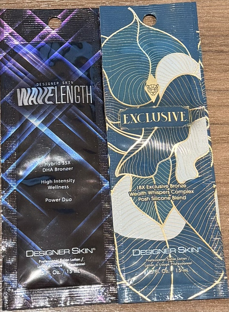 Designer Skin Wavelength + Exclusive Tanning Lotion Sample Packets 2 Pack