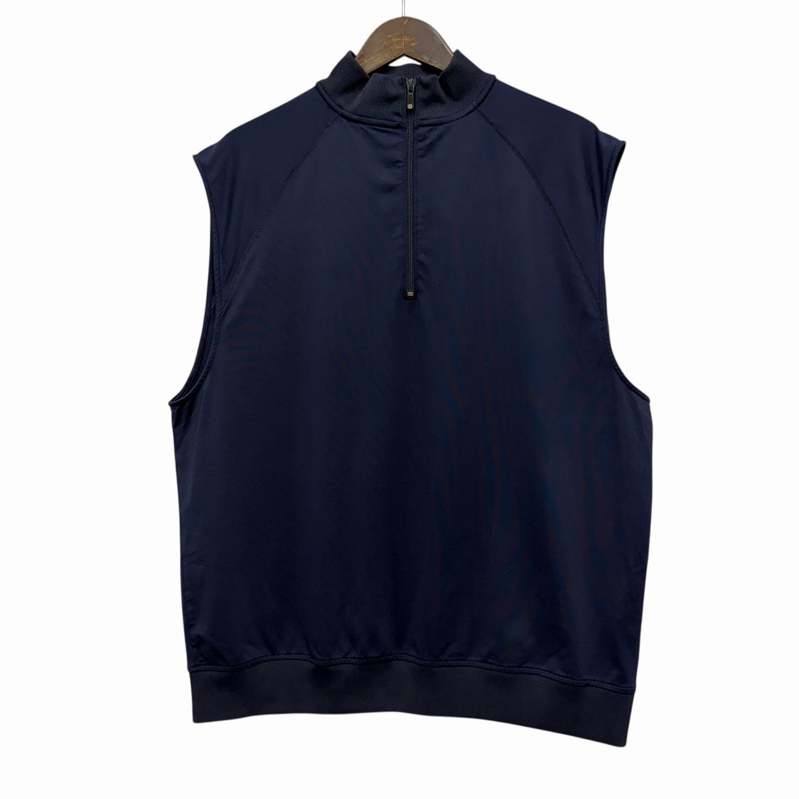 FootJoy FJ Men\'s Sz Large Navy Blue 1/4 Zip Nylon Pullover Performance Golf Vest FootJoy FJ Men\'s Sz Large Navy Blue 1/4 Zip Nylon Pullover Performance Golf Vest
