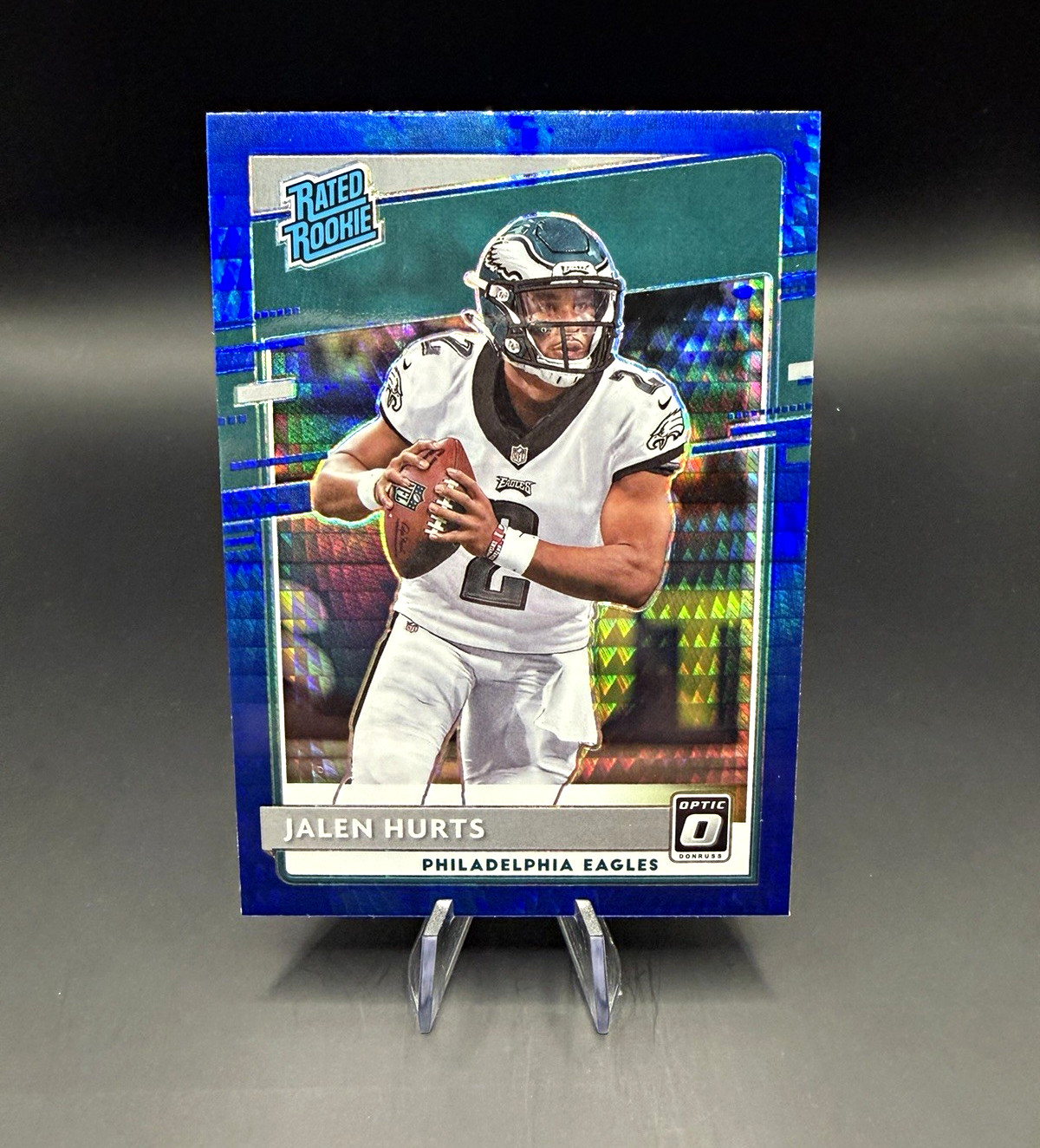 Jalen Hurts 2020 Optic Rated Rookie Blue Hyper Prizm RC #164 EAGLES