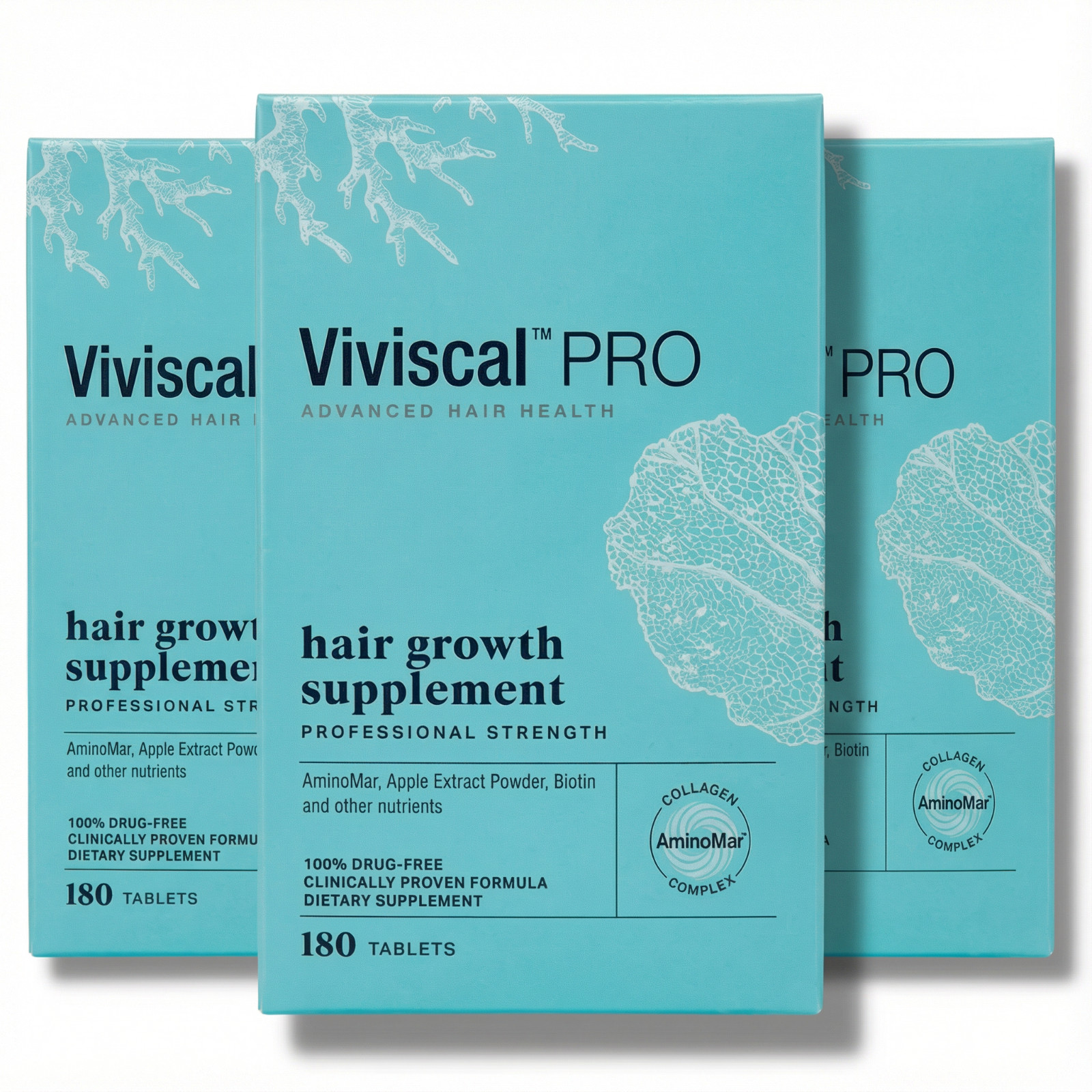 Viviscal PRO Professional Hair Growth Supplements 180 Tablets Pack of 3.