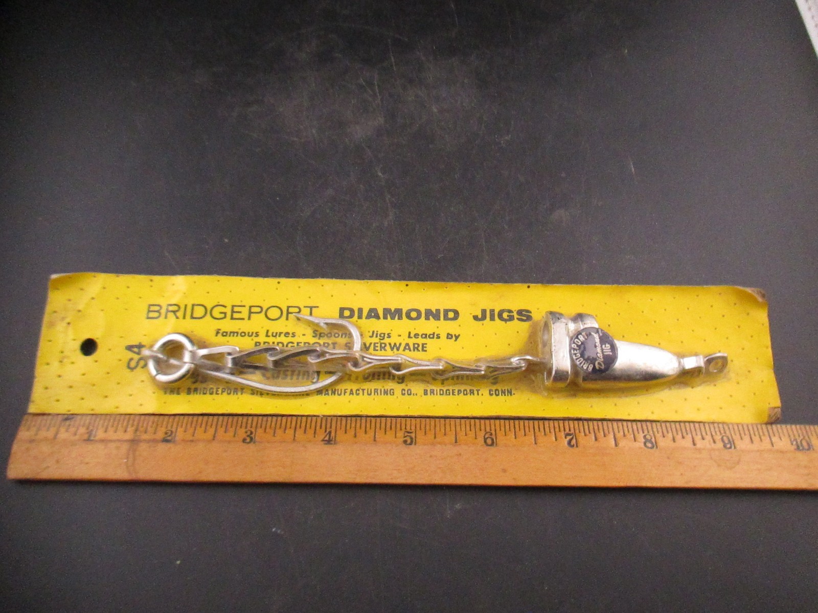 RARE Vintage Bridgeport Diamond Jigs Saltwater Fishing Eel Skin Jig Striper Rig
