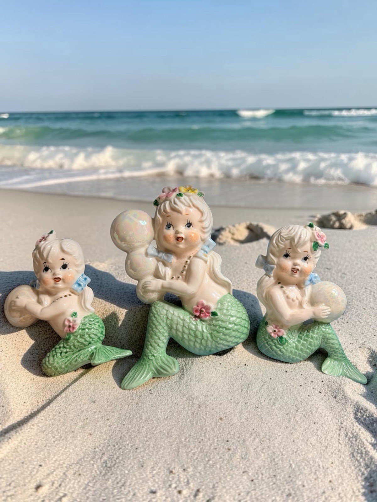 Vintage TILSO Ceramic Mermaid Wall Plaques Figurines SET OF 3 🌴 So Cute 🐙 Vintage TILSO Ceramic Mermaid Wall Plaques Figurines SET OF 3 🌴 So Cute 🐙
