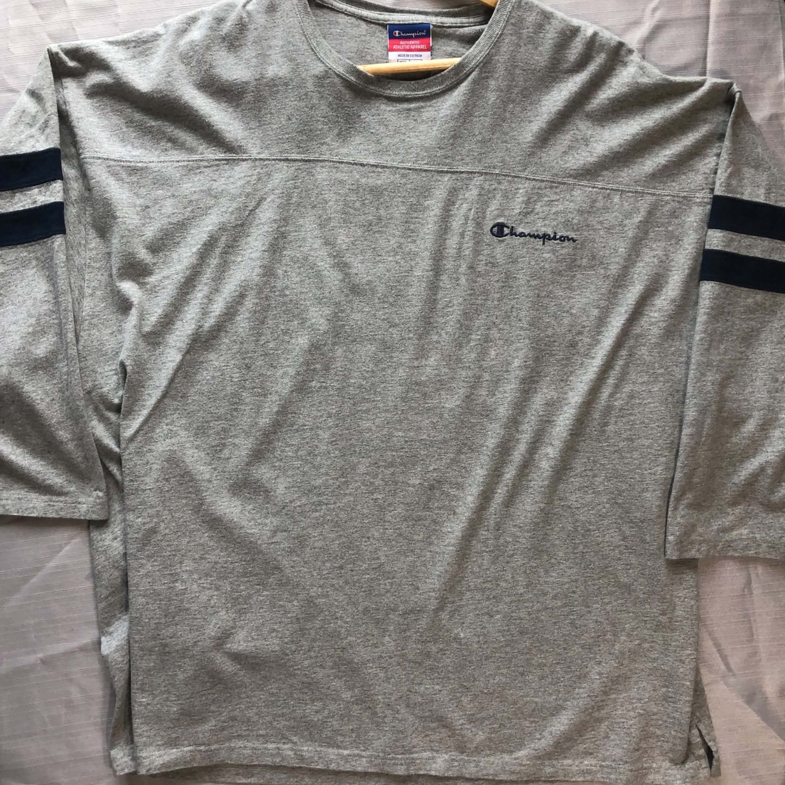 Vintage 90s Y2K Champion Heavyweight 3/4 Sleeve Jersey Ringer Heather Gray XXL Vintage 90s Y2K Champion Heavyweight 3/4 Sleeve Jersey Ringer Heather Gray XXL