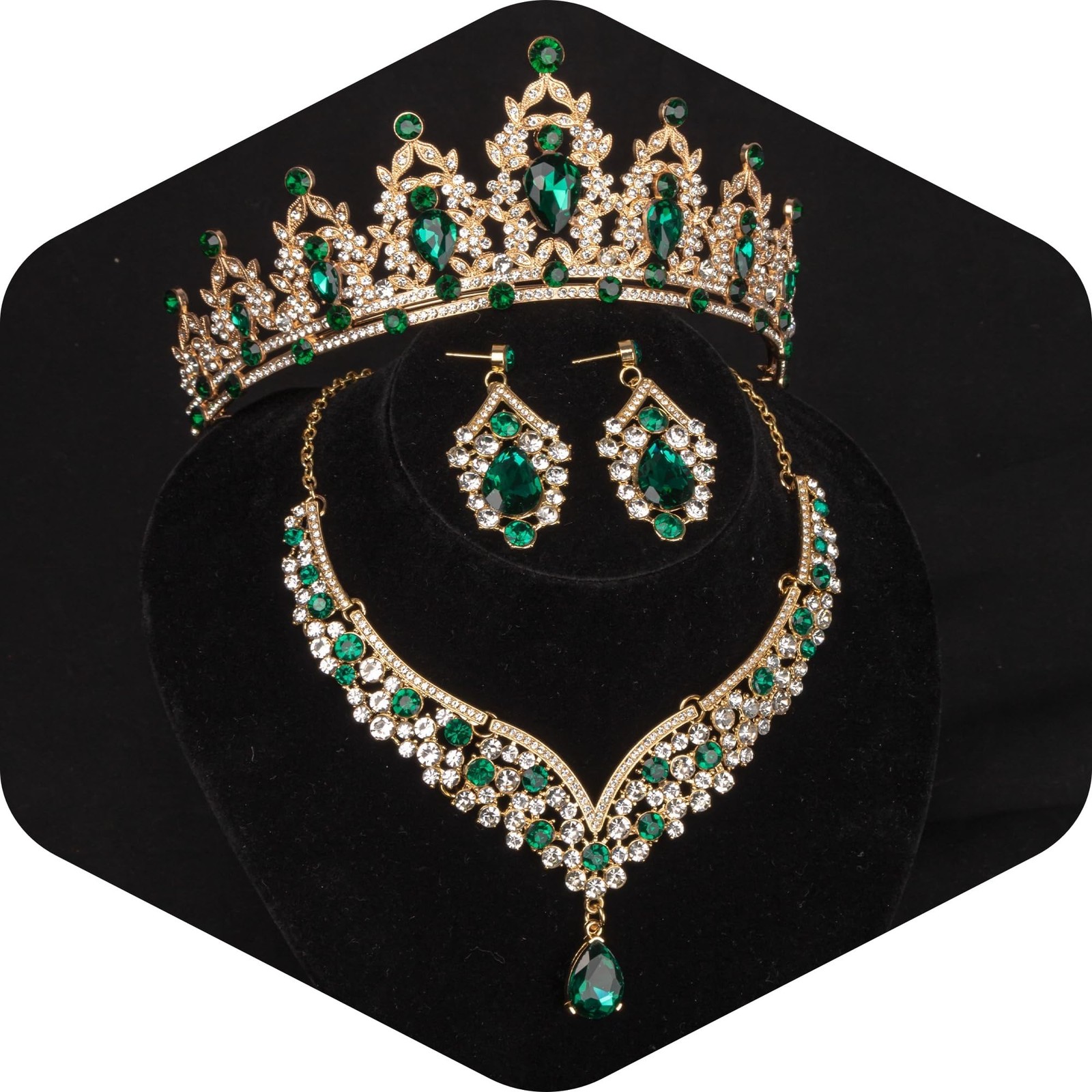 FIRCRE Crystal Bridal Jewelry Set Crowns and tiaras for women, crown and jewelry FIRCRE Crystal Bridal Jewelry Set Crowns and tiaras for women, crown and jewelry