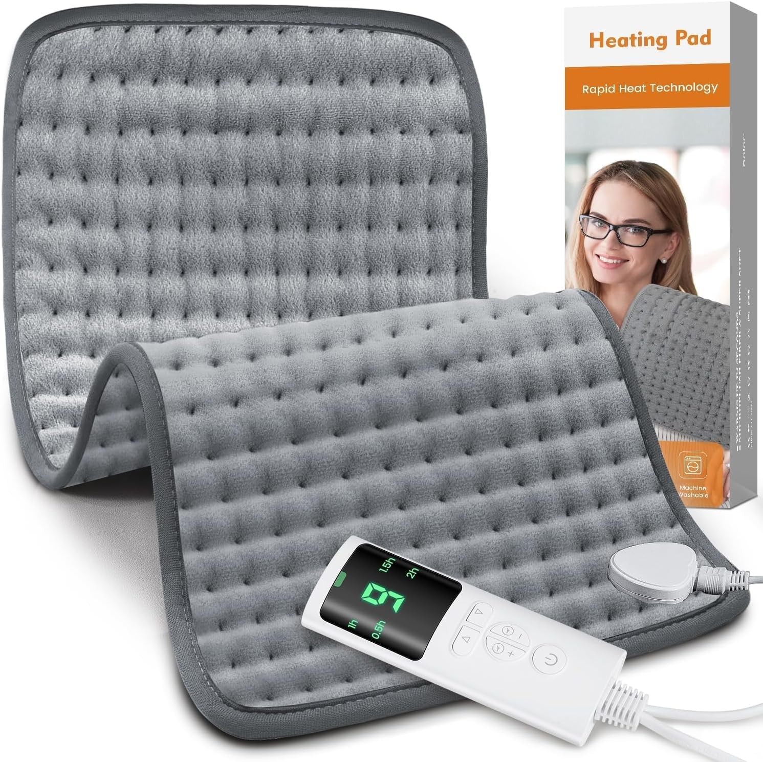 9 Levels Electric Heating Pad for Back Pain&Cramps Relief Large Therapeutic Pad 9 Levels Electric Heating Pad for Back Pain&Cramps Relief Large Therapeutic Pad