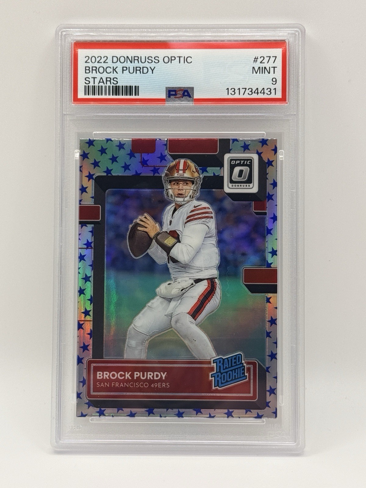 2022 Panini Donruss Optic Brock Purdy #277 Stars Prizm PSA 9 RC 49ers Rookie