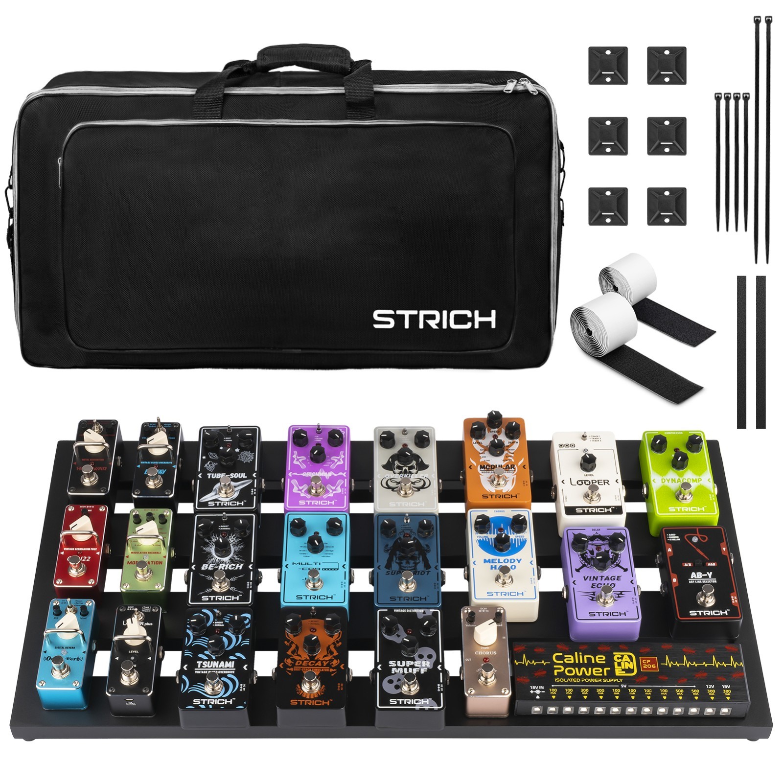 STRICH Guitar Pedal Board Extra Large Size 25\'\' x 12.7\'\' x 2.83\'\' with Carry Bag