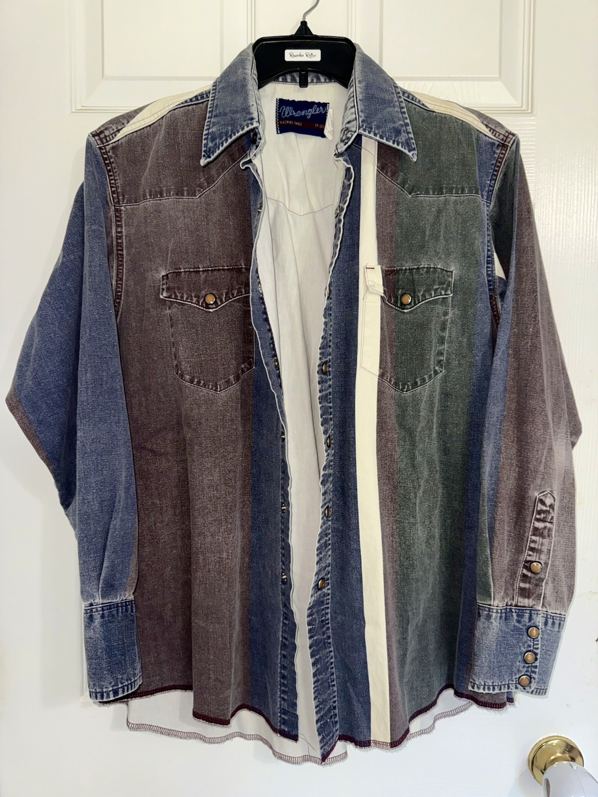 Wrangler Brushpopper Western Vintage Shirt Size Large 17-35