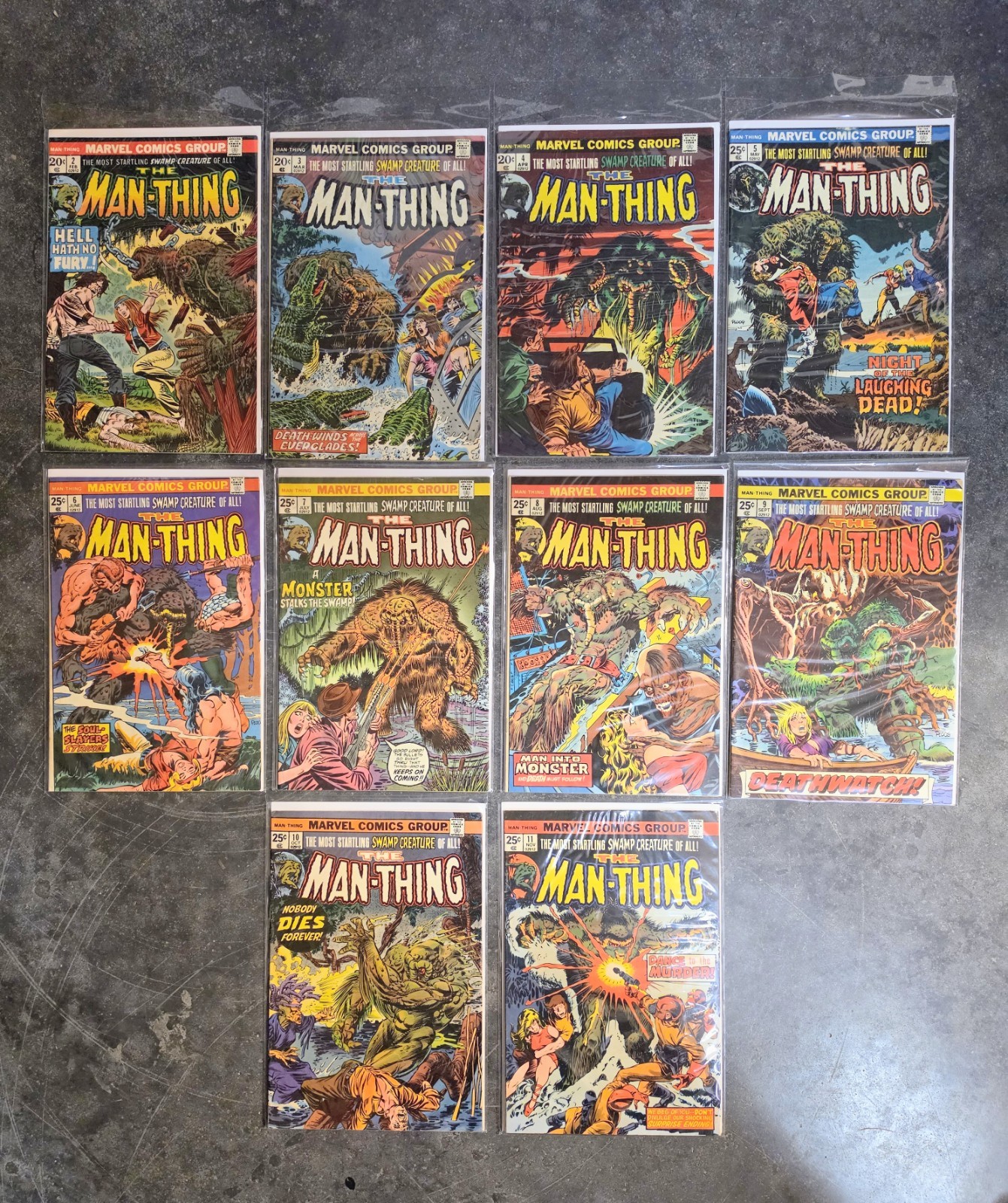 Man-Thing Vol. 1 #2 Thru #11 All Mid-Higher Grade Marvel Comics Lot 1974 Man-Thing Vol. 1 #2 Thru #11 All Mid-Higher Grade Marvel Comics Lot 1974