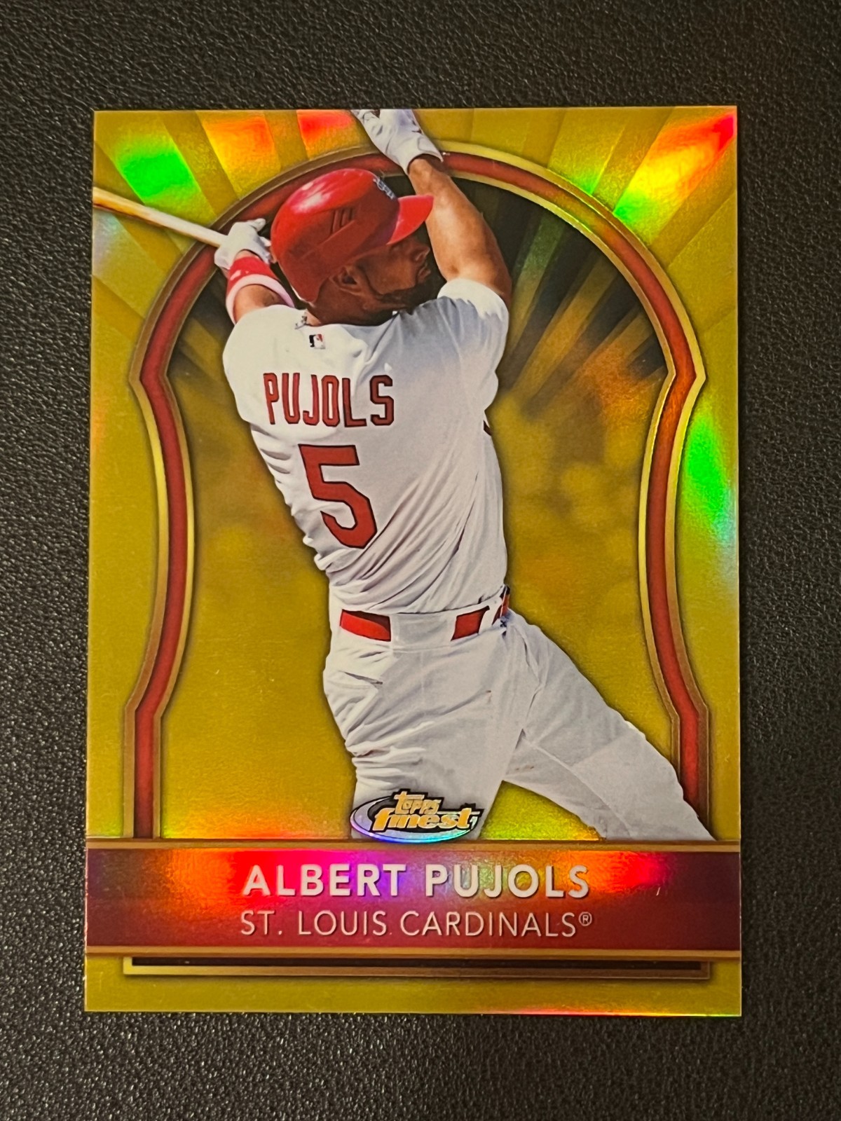 Albert Pujols 2011 Topps Finest Gold Refractor Missing Serial # Cardinals Albert Pujols 2011 Topps Finest Gold Refractor Missing Serial # Cardinals