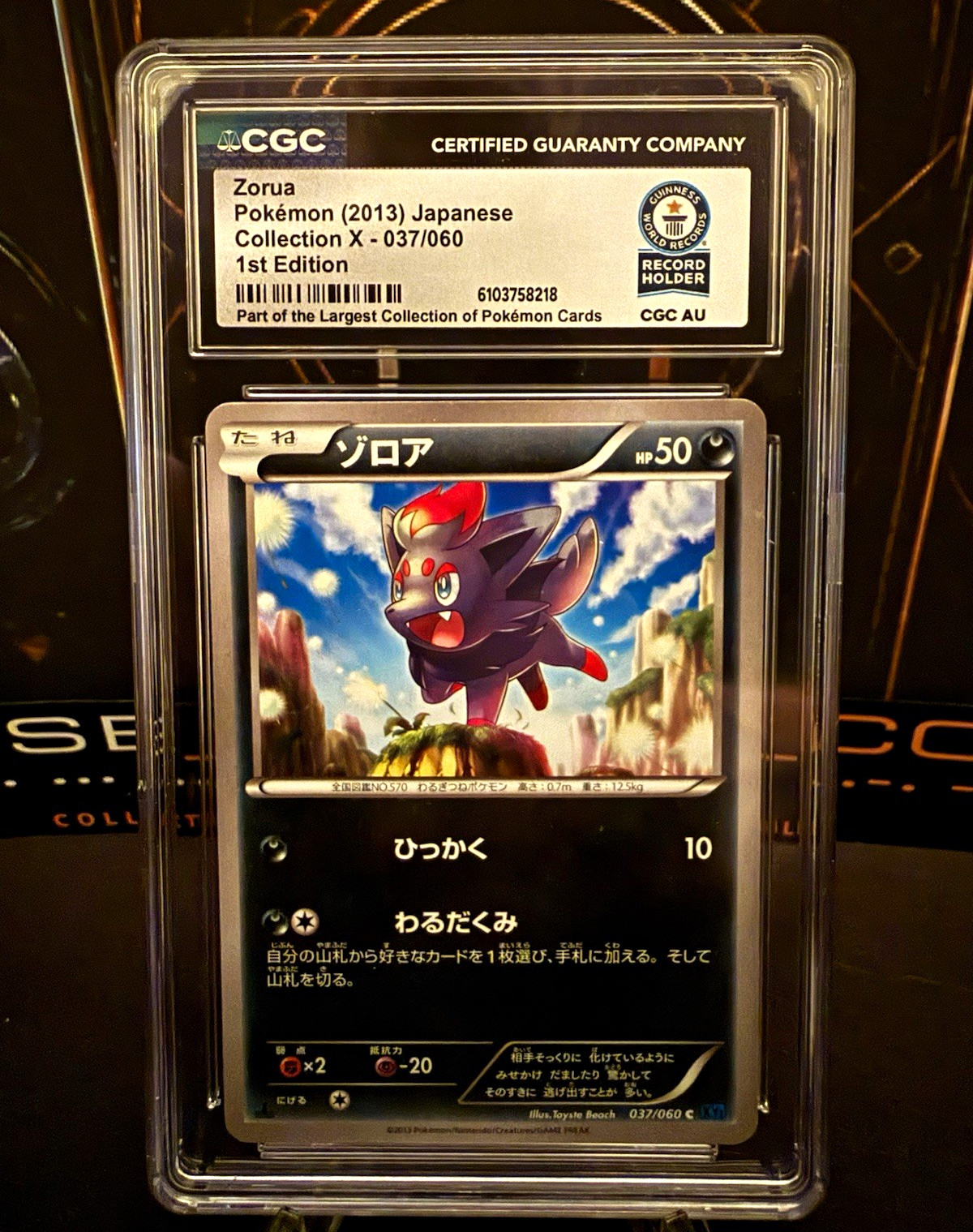 CGC Guinness World Record Pokemon Zorua 037/060 Japanese 1st Ed Gray Collection