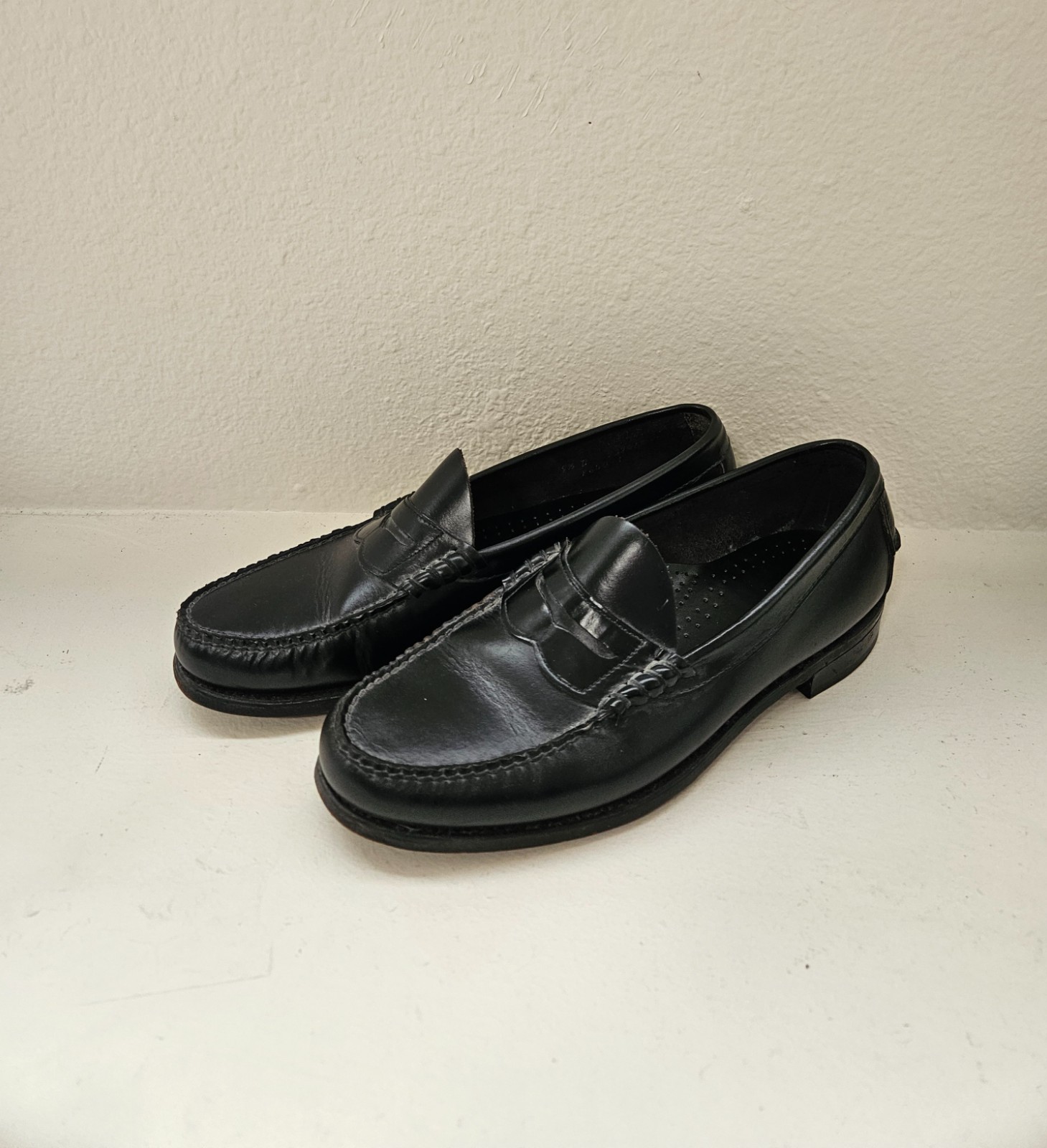 80s 90s Dexter Men\'s Leather Penny Loafers Black Size 9.5 D Made in USA 80s 90s Dexter Men\'s Leather Penny Loafers Black Size 9.5 D Made in USA