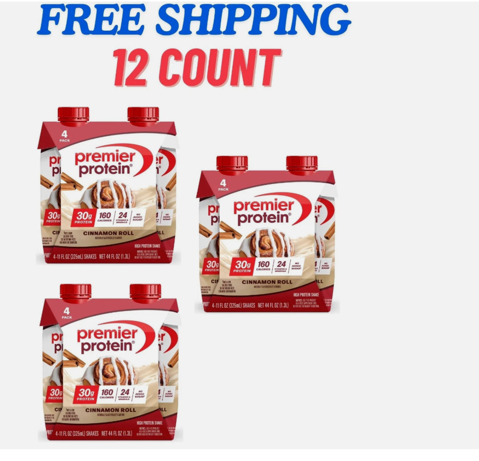 Premier Protein Shake, Cinnamon Roll, 30g Protein, 11 Fl Oz, 12 Ct