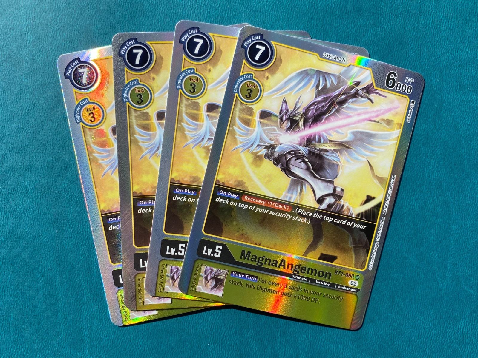 MagnaAngemon BT1-060 Playset Resurgence Booster Foil Digimon Card Game x4