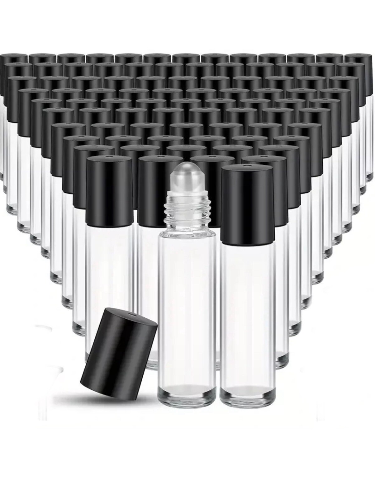 600 pcs 8ml glass bottle +roll on ball + black cap wholesale Bulk *ePerfumeBar*