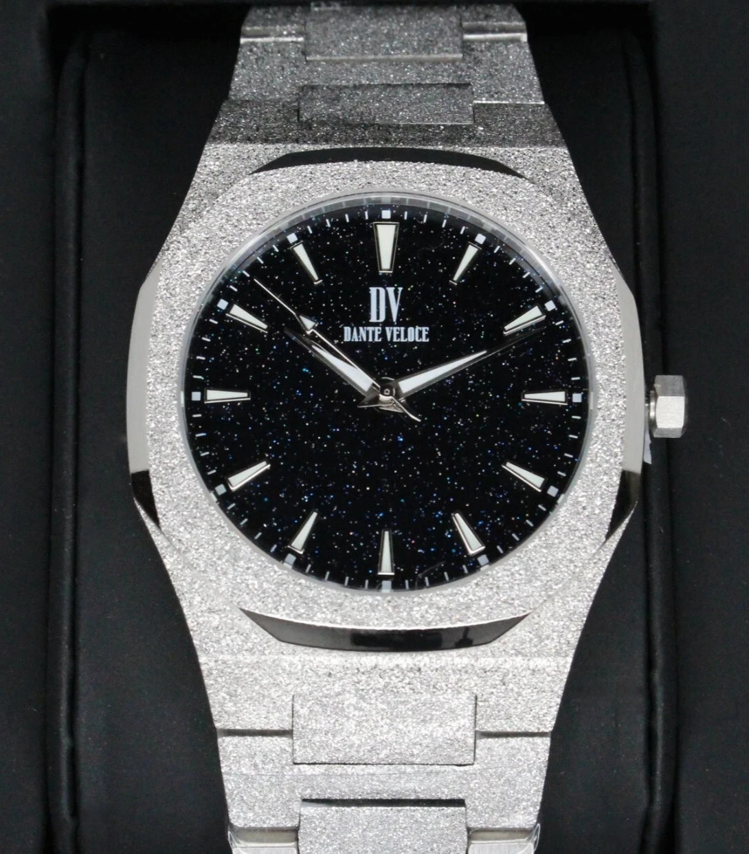 DANTE VELOCE Starlight Frosted SILVER Ice Out Icy Diamond Watch paul rich NEW 