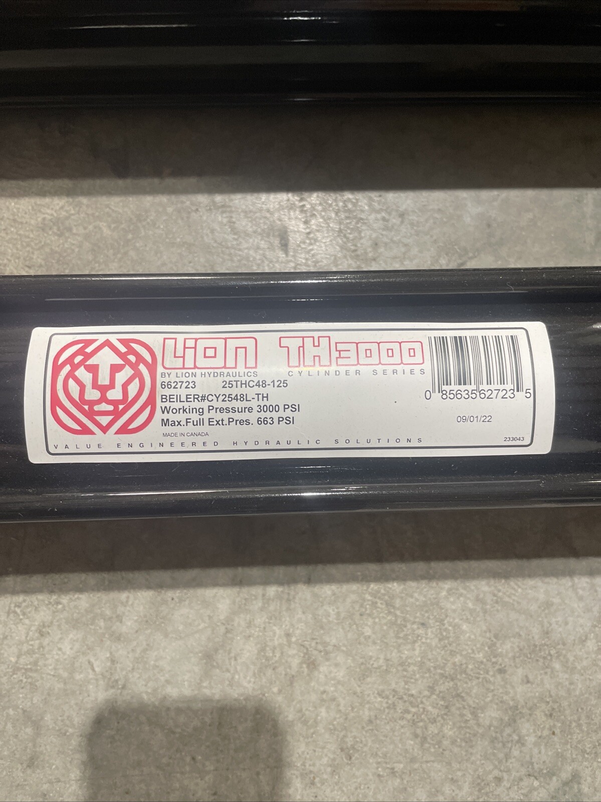 Lion Hydraulic Tie Rod Cylinder TH3000 25THC48-125 3000PSI 662723 2.5x48 x1.25 Lion Hydraulic Tie Rod Cylinder TH3000 25THC48-125 3000PSI 662723 2.5x48 x1.25