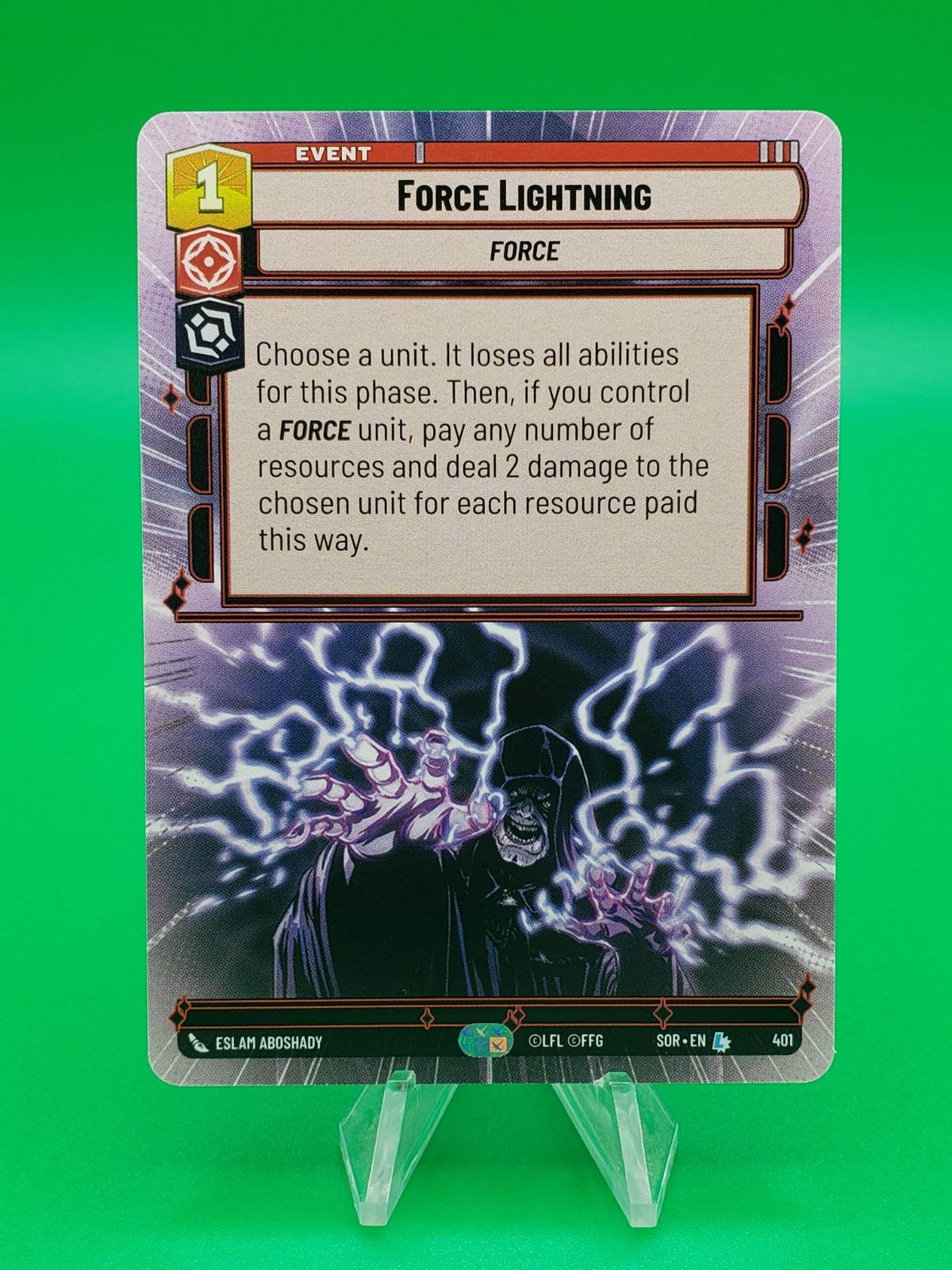 Force Lightning 401 Hyperspace - Star Wars Unlimited Card #4H6 Force Lightning 401 Hyperspace - Star Wars Unlimited Card #4H6