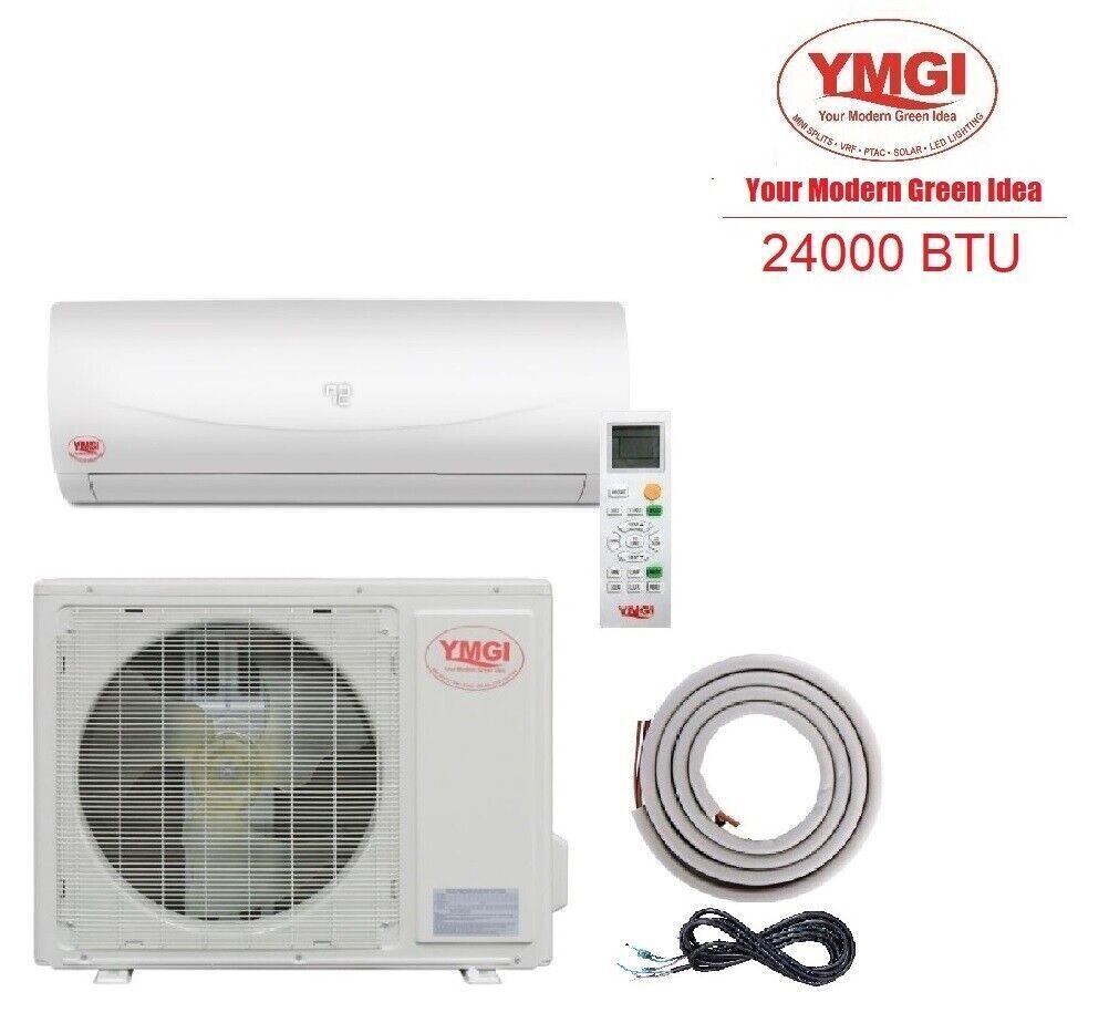 YMGI 24000 BTU Ductless Mini Split Air Conditioner Heat Pump Single Zone 220V