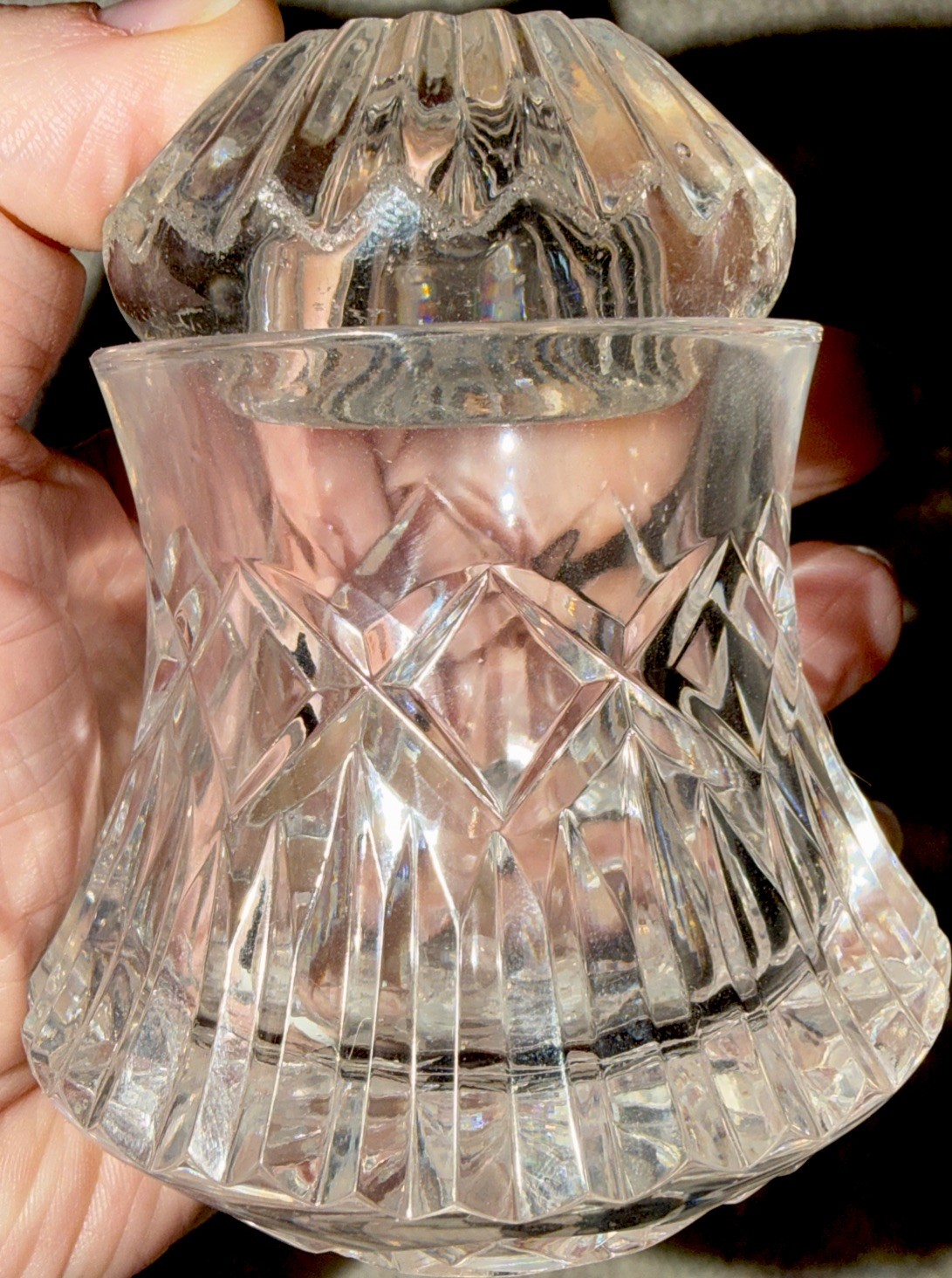 Stunning Vintage Mikasa Rainier Lead Crystal Covered Jar with Lid