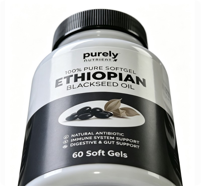 Purely Nutrient Ethiopian Black Seed Oil Capsules 60 Count