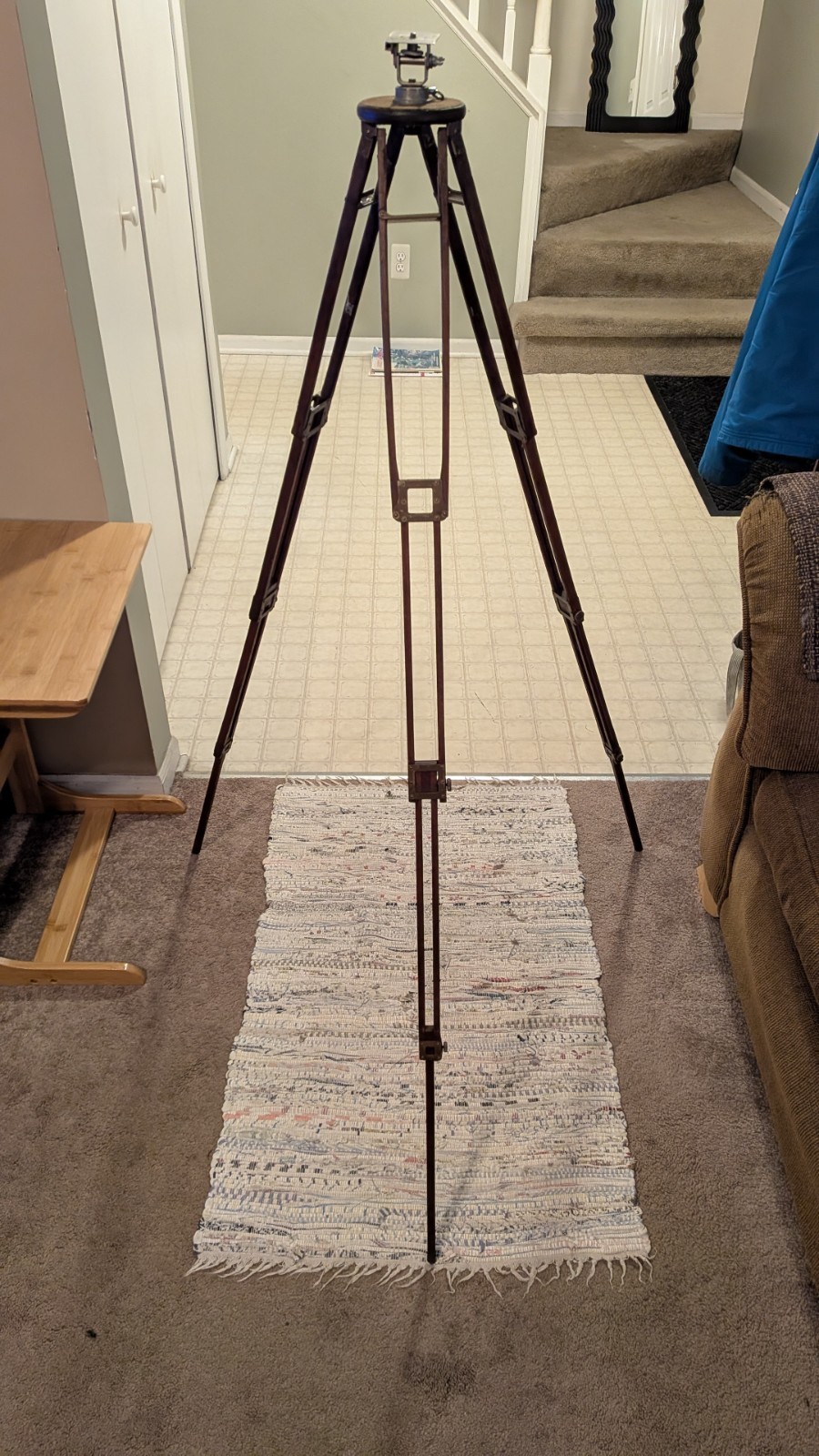 Gorgeous Antique Crown Tripod No. 1 Wood & Brass Folmer Graflex Corp Crown