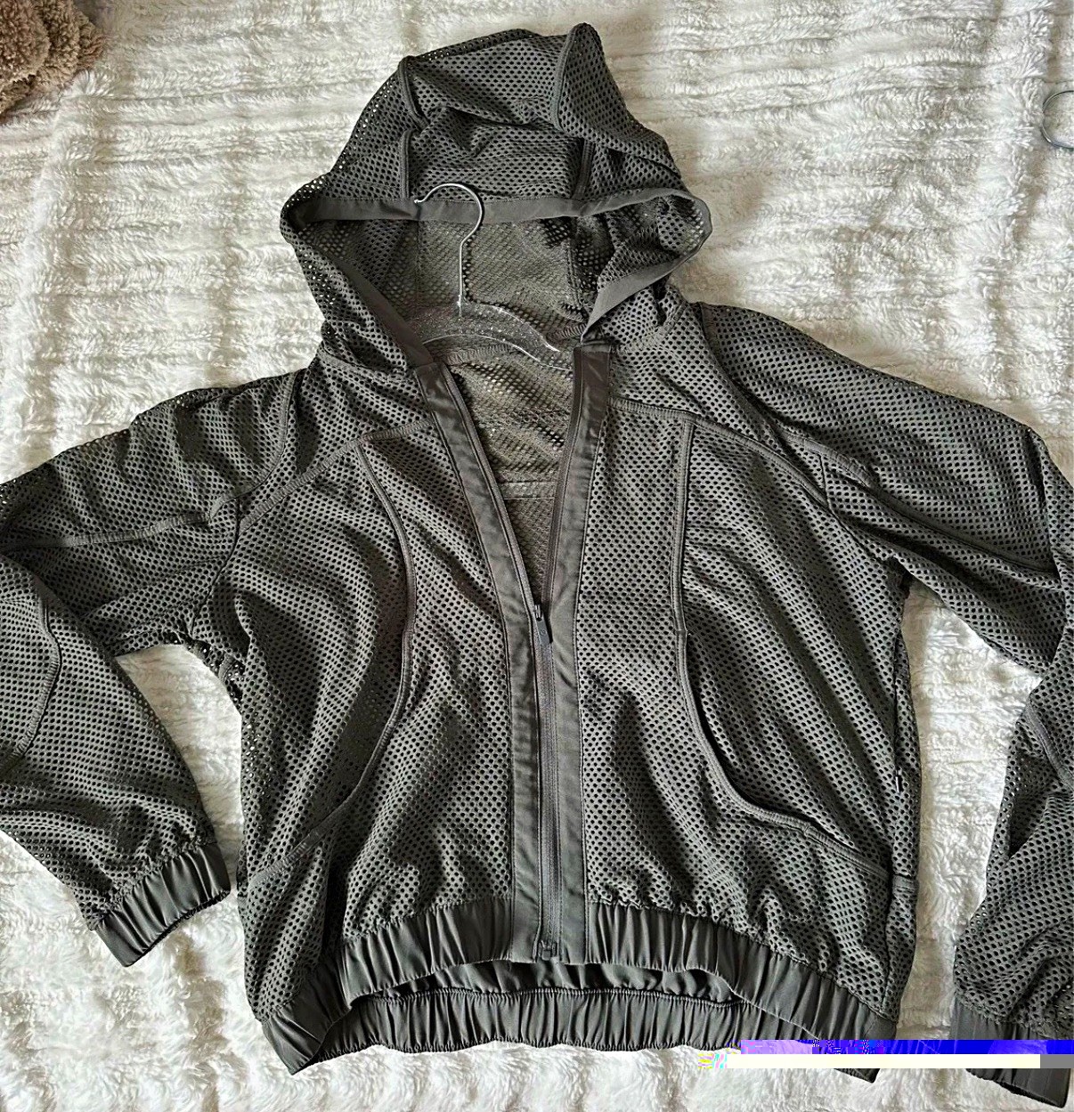 Lululemon Gray Mesh Hooded Full Zip Track Jacket Womens Size S Lululemon Gray Mesh Hooded Full Zip Track Jacket Womens Size S