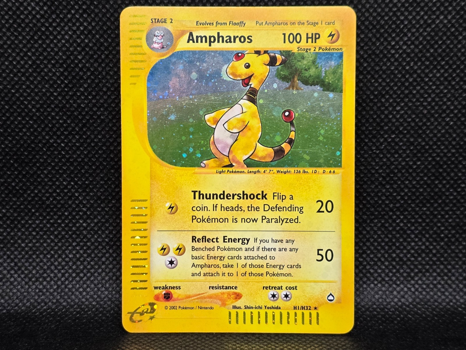 Pokemon Ampharos H1/H32 Aquapolis Holo Rare Vintage e-Reader WOTC Card LP