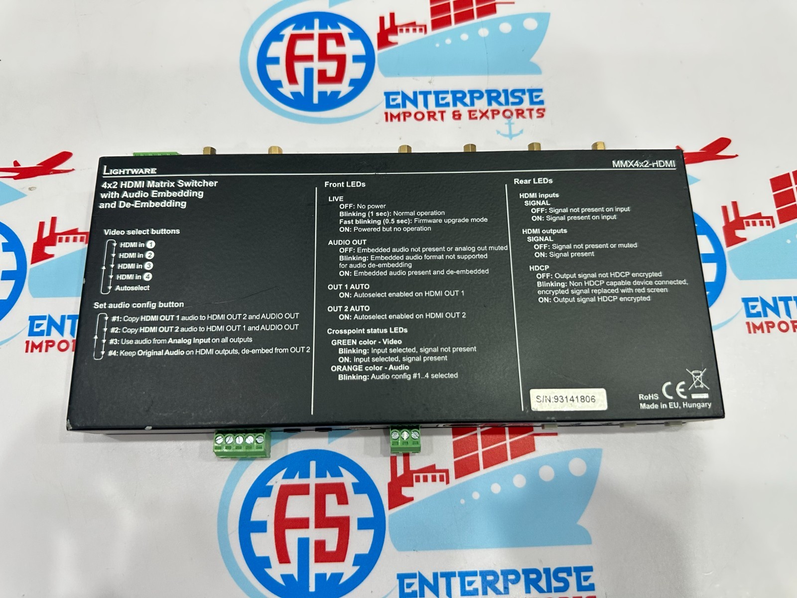 LIGHTWARE MMX4x2-HDMI: 4x2 HDMI1.4 matrix switcher 