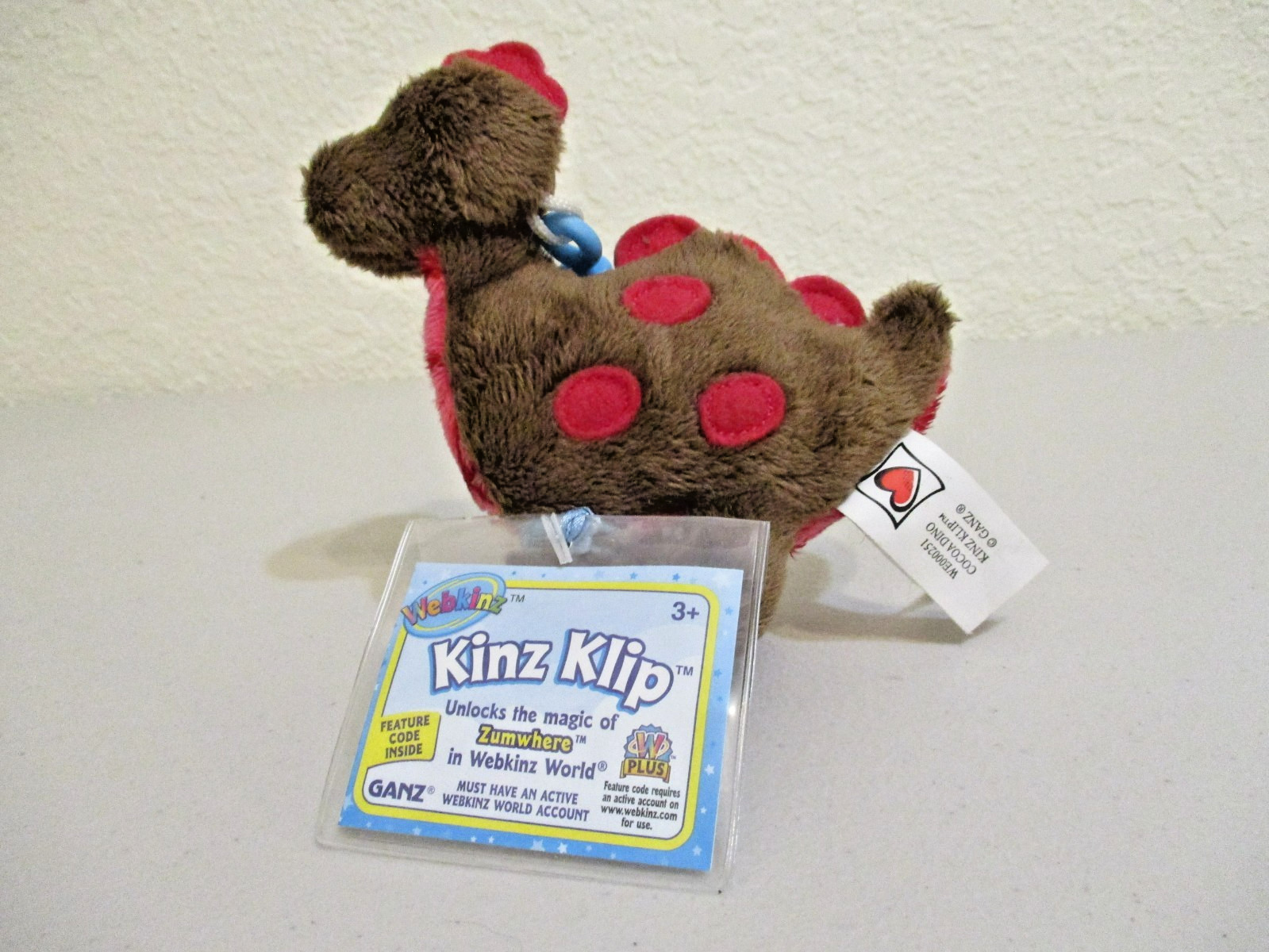 Webkinz Kinz Klip Cocoa Dinosaur -New. Sealed, unused code. Last one