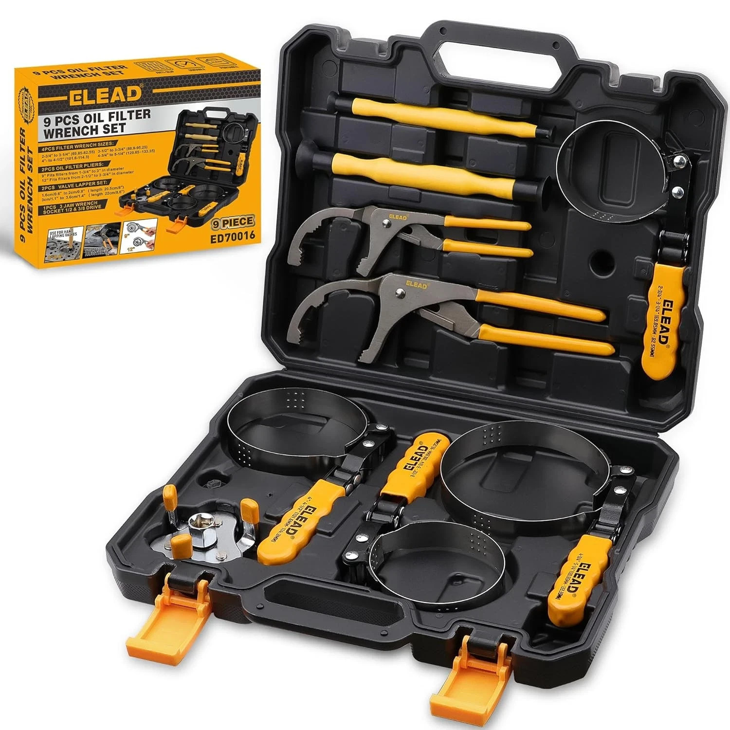 9 Piece Professional Oil Filter Wrench Set Tool Kit Oil Filter Removal Tool Set